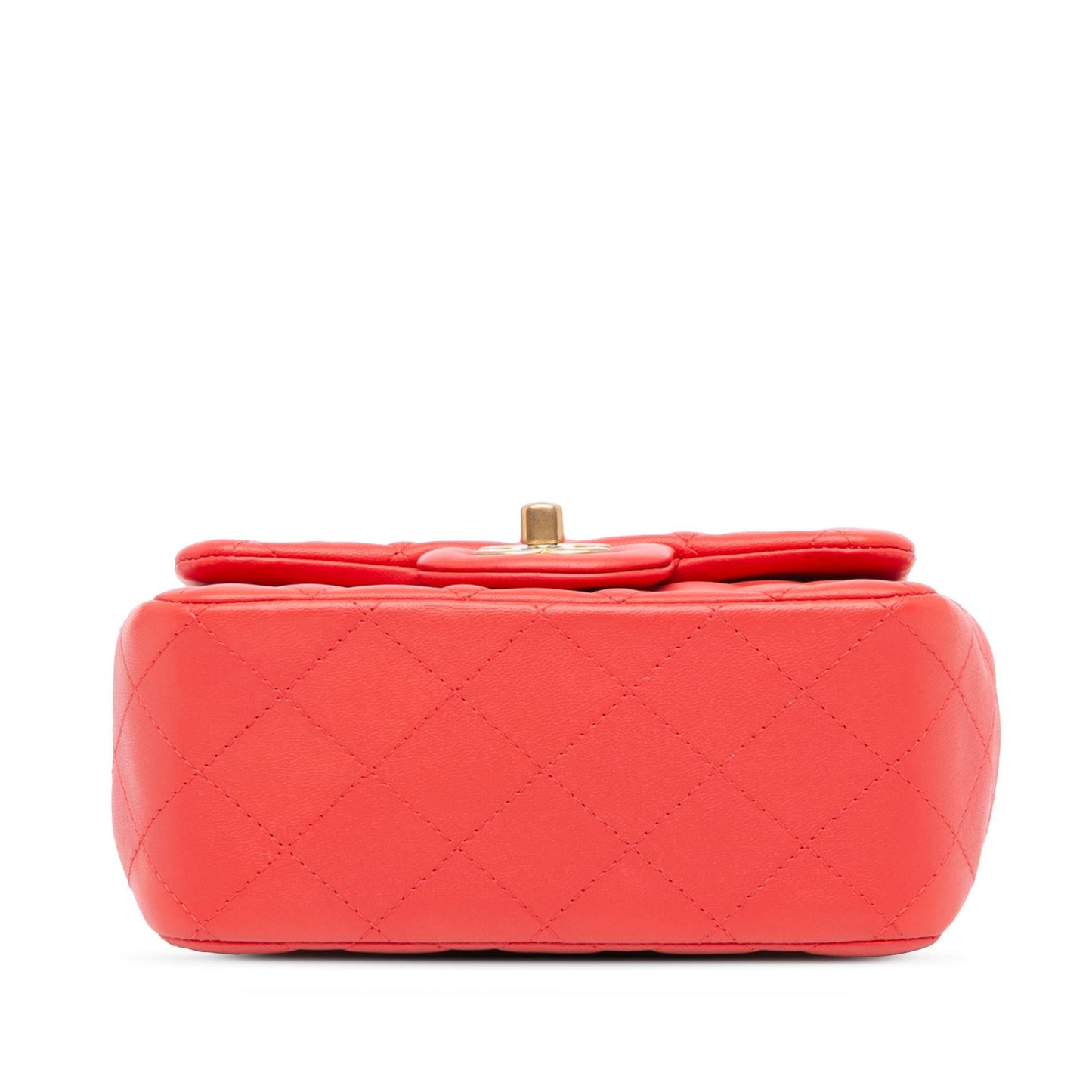 Chanel Square Classic Lambskin Single Flap Mini Bag Flap 21