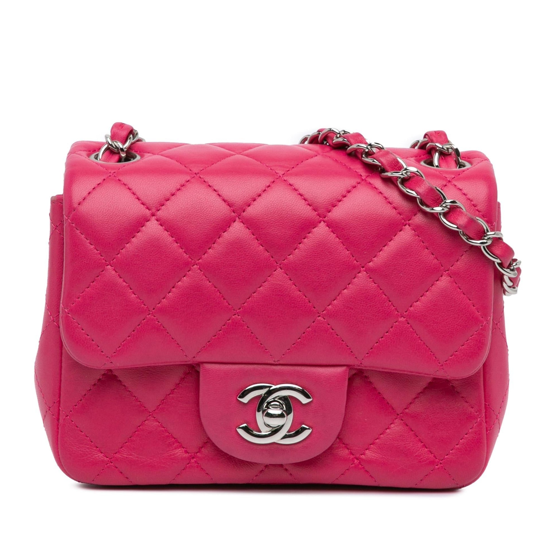 Chanel Square Classic Lambskin Single Flap Mini Bag Flap 18