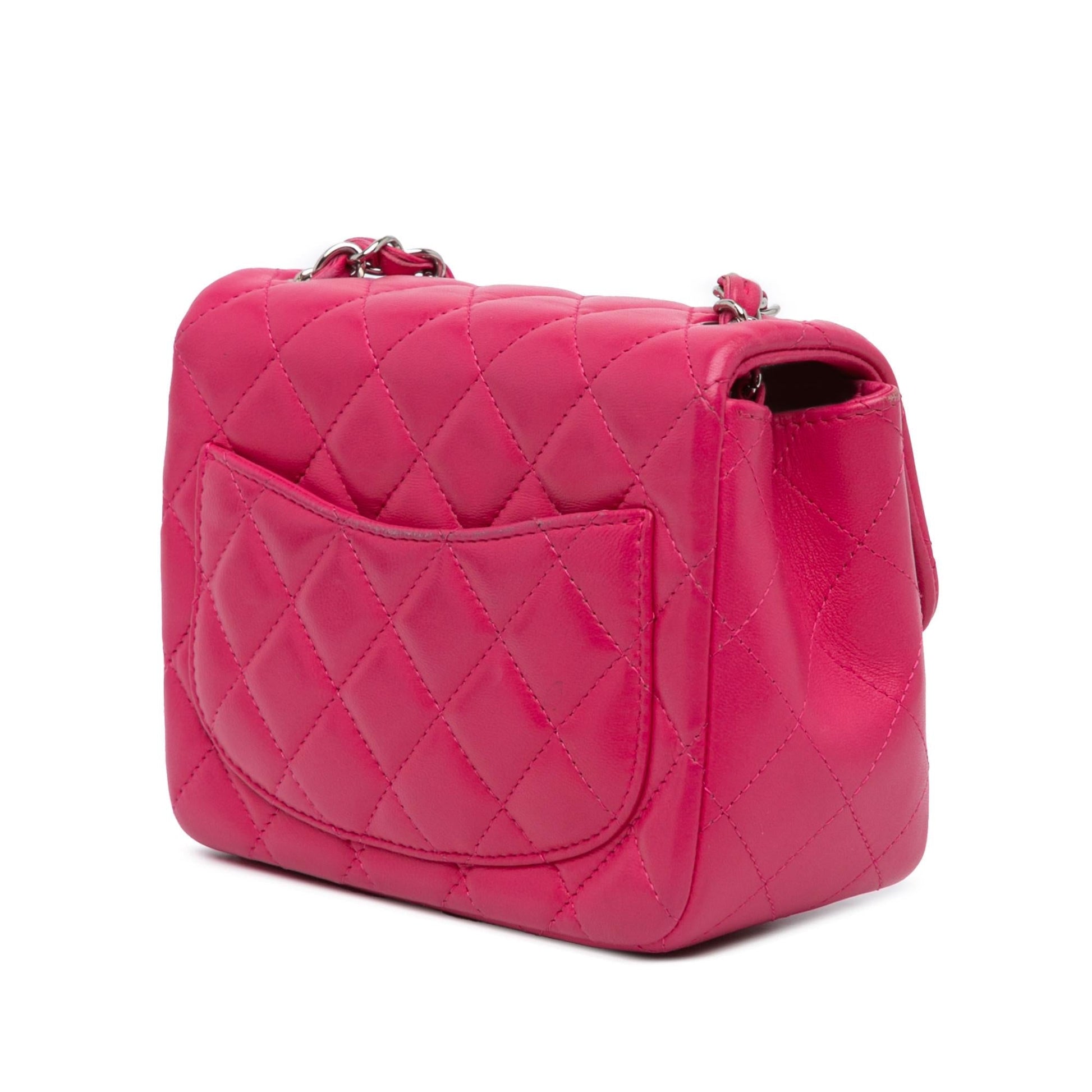 Chanel Square Classic Lambskin Single Flap Mini Bag Flap 18