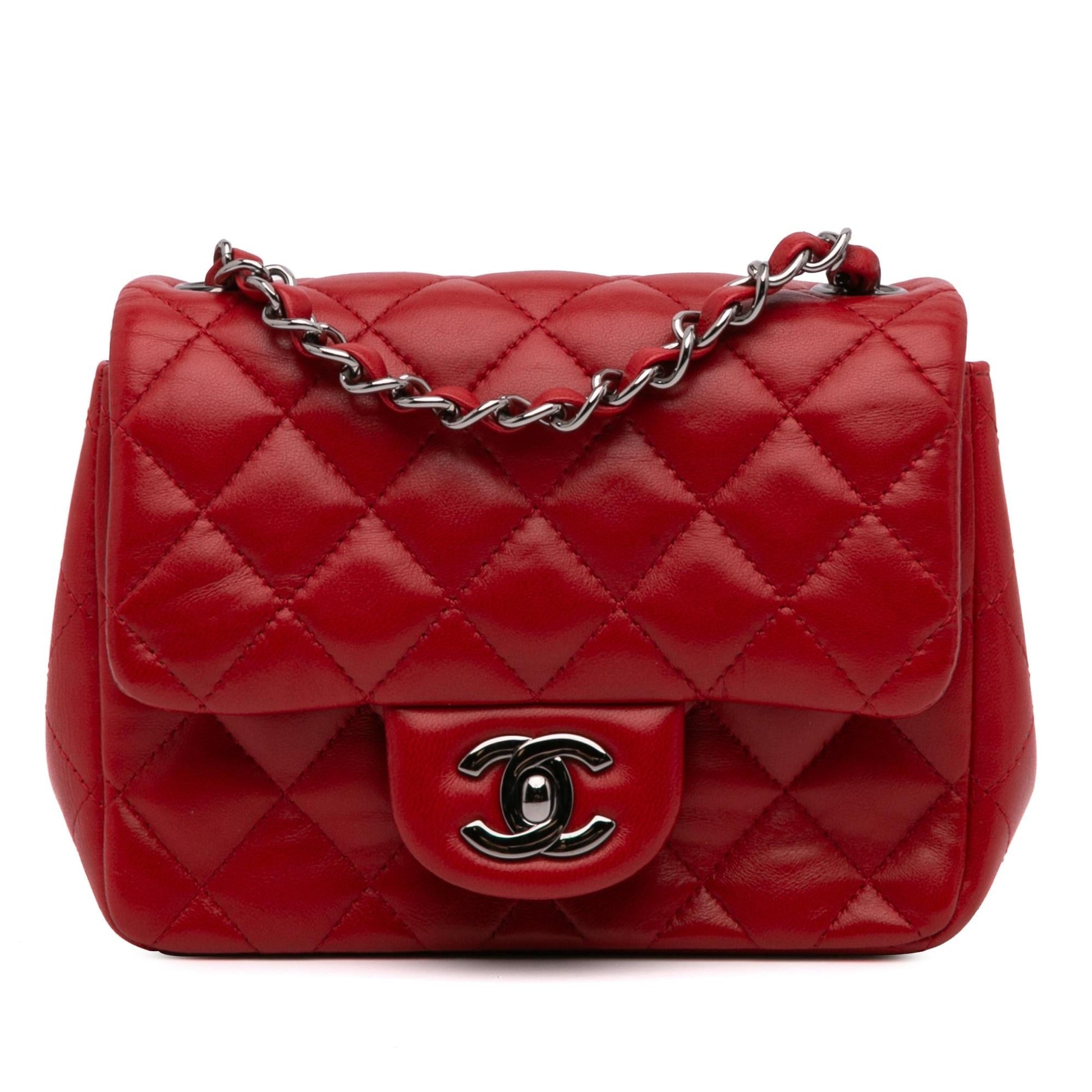 Chanel Square Classic Lambskin Single Flap Mini Bag Flap 20