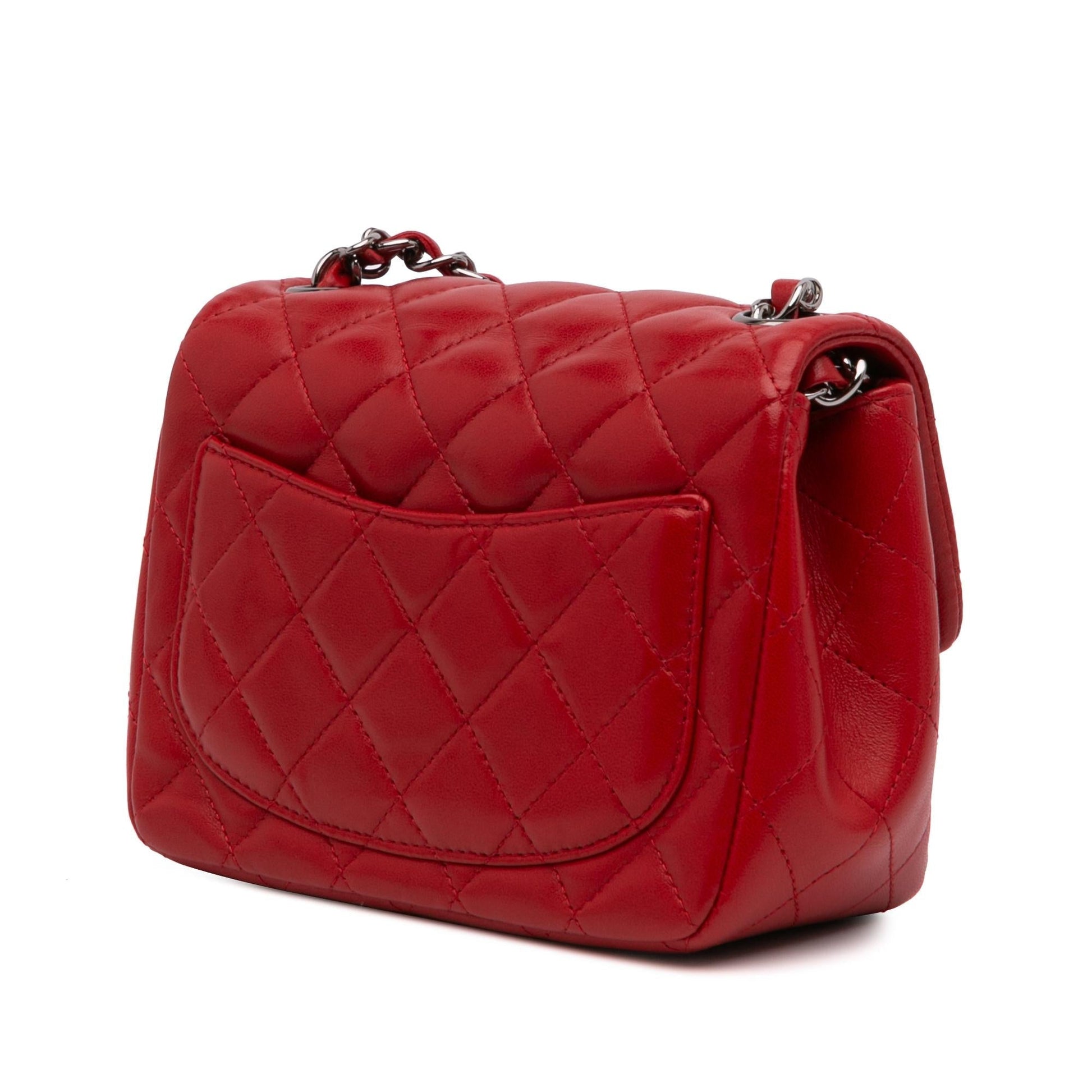 Chanel Square Classic Lambskin Single Flap Mini Bag Flap 20
