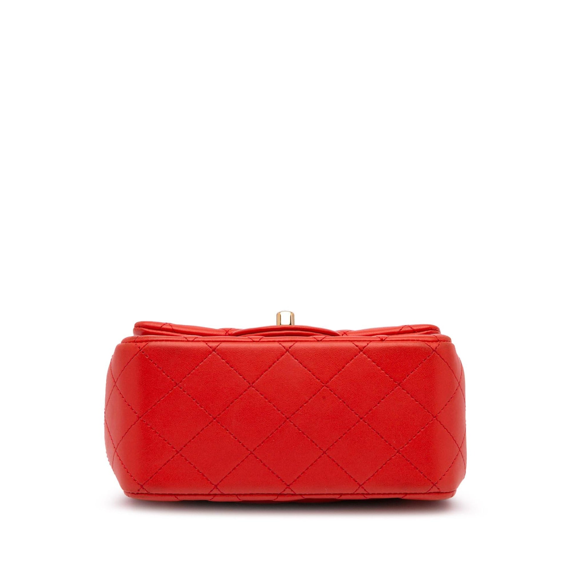Chanel Square Classic Lambskin Single Flap Mini Bag Flap 19
