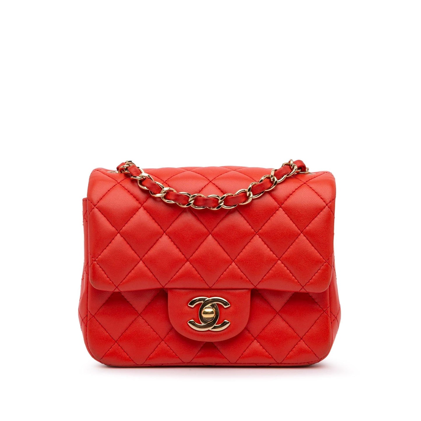 Chanel Square Classic Lambskin Single Flap Mini Bag Flap 19
