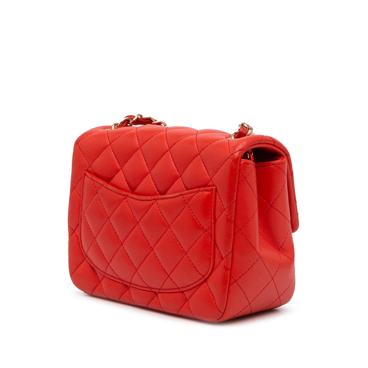 Chanel Square Classic Lambskin Single Flap Mini Bag Flap 19