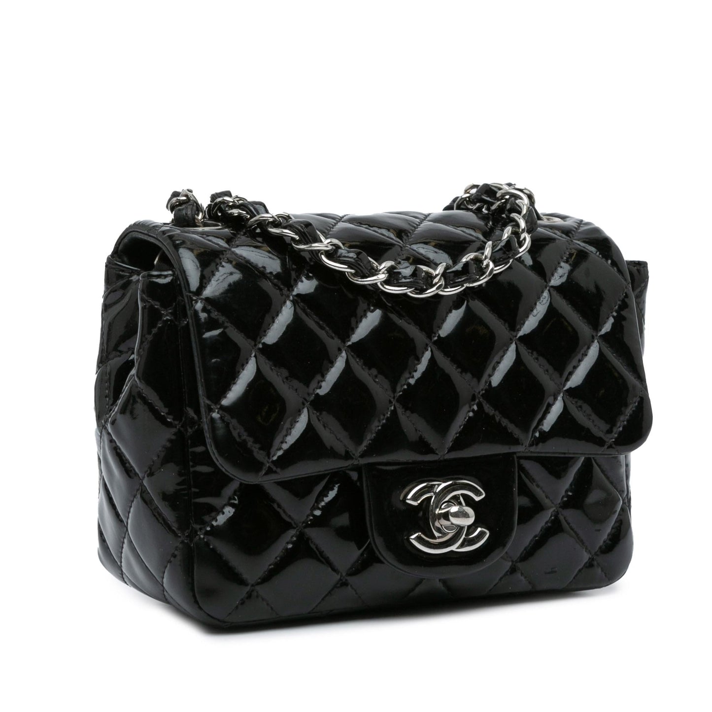 Chanel Square Classic Patent Single Flap SHG-vfasYd Mini Bag