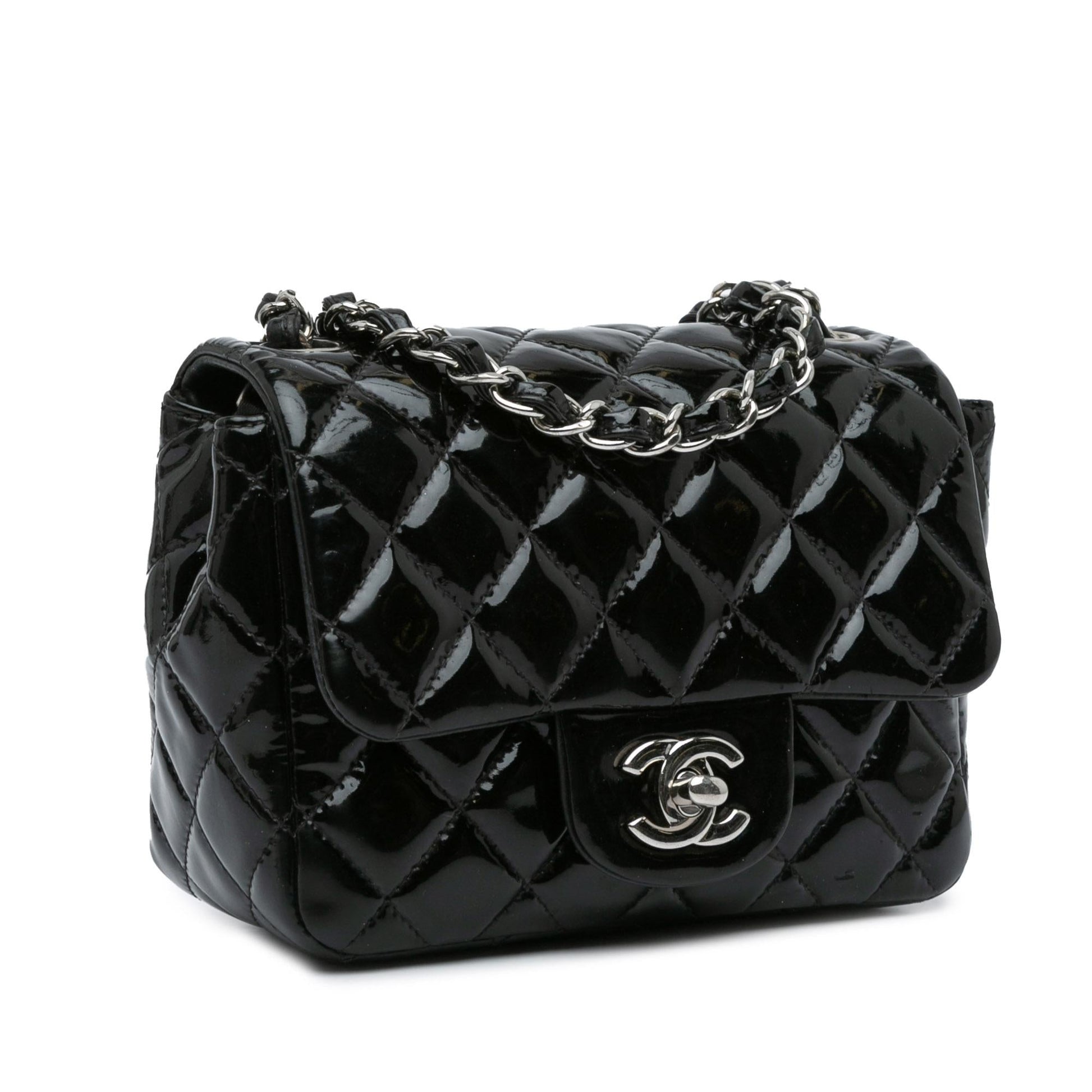 Chanel Mini Square Classic Patent Single Flap (SHG-vfasYd)