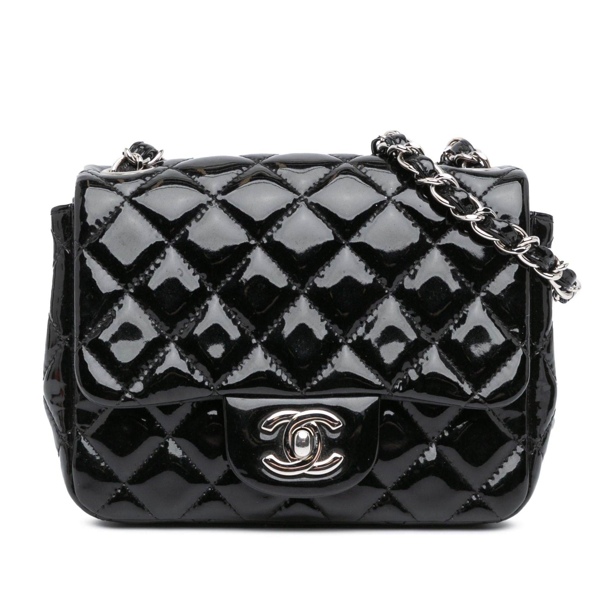 Chanel Square Classic Patent Single Flap Mini Bag