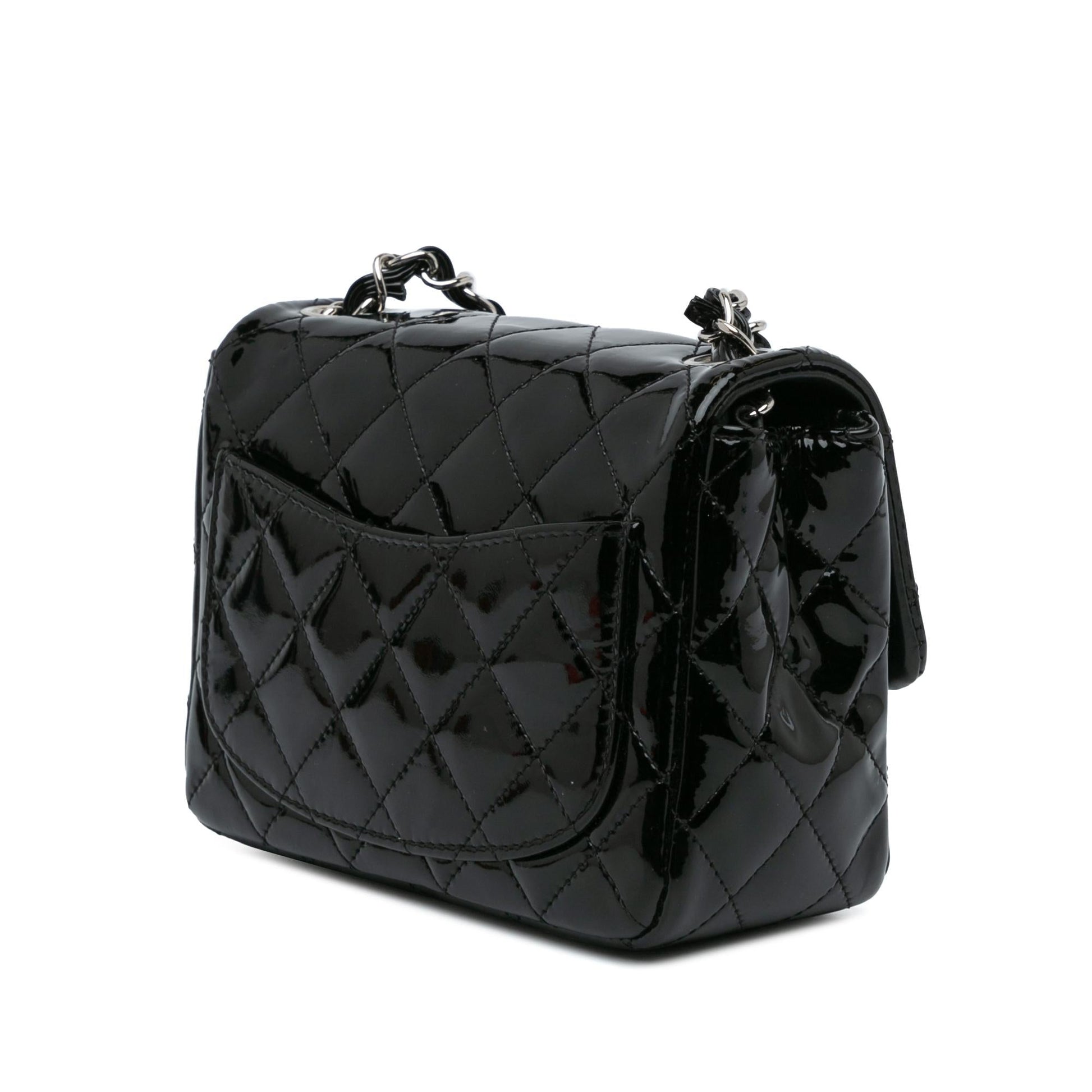 Chanel Square Classic Patent Single Flap Mini Bag Shg Skfkks