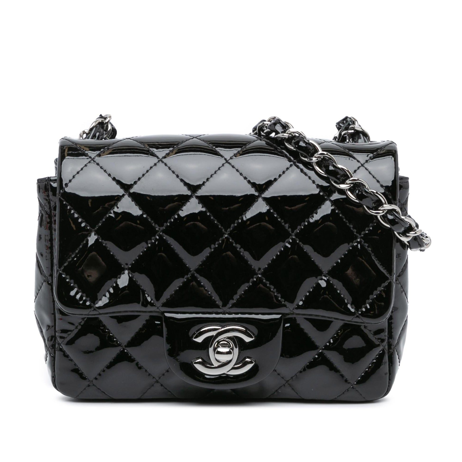 Chanel Square Classic Patent Single Flap Mini Bag Shg Lyyizy