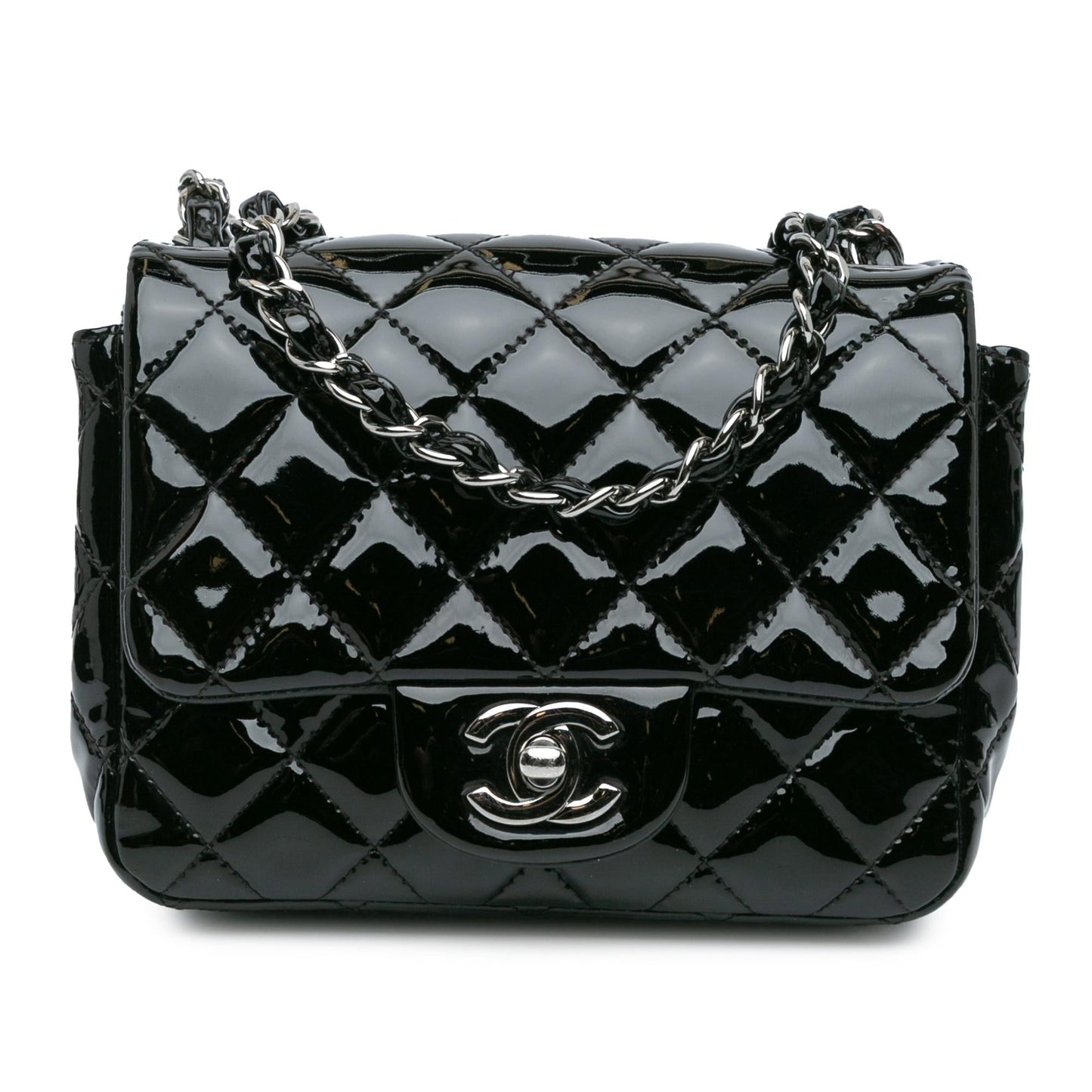 Chanel Square Classic Patent Single Flap Mini Bag Shg Nwlmo2