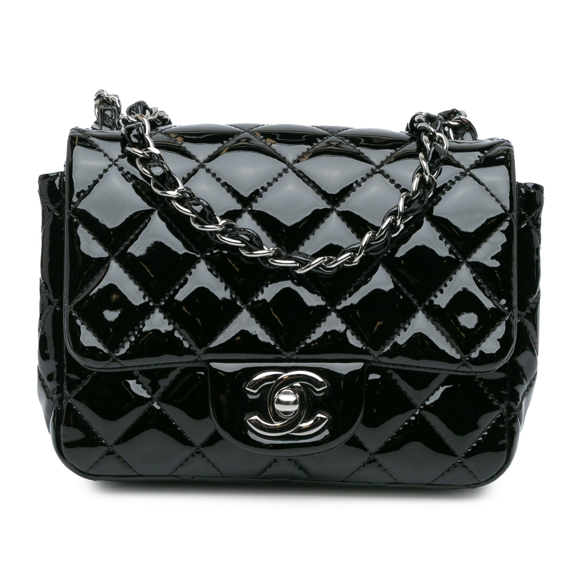 Chanel Square Classic Patent Single Flap Mini Bag Shg Nwlmo2