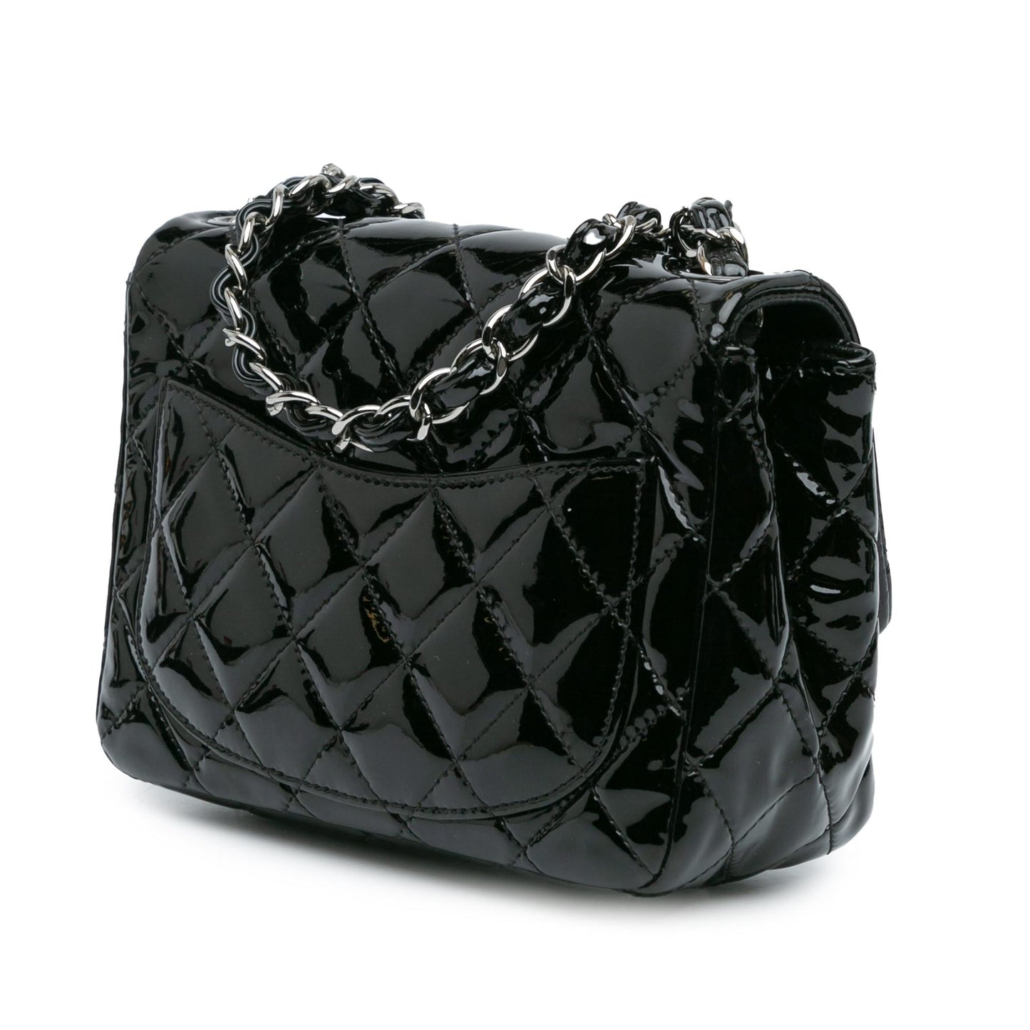 Chanel Square Classic Patent Single Flap Mini Bag Shg Nwlmo2
