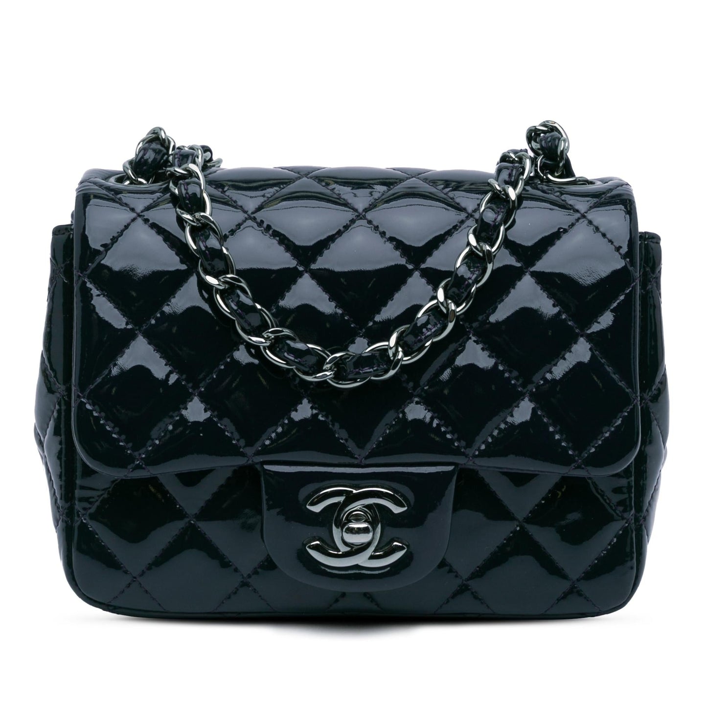 Chanel Square Classic Patent Single Flap Mini Bag Flap 1