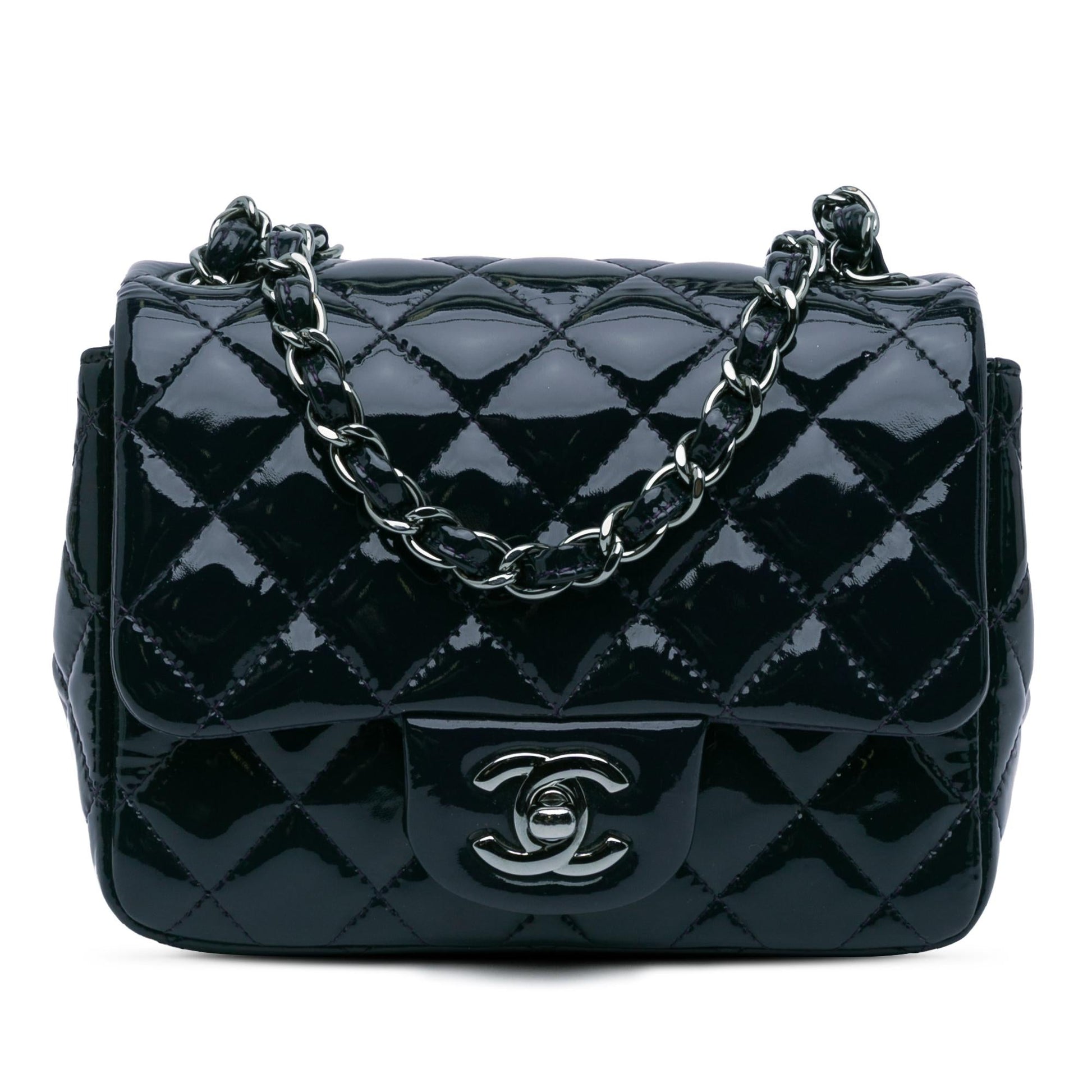 Chanel Square Classic Patent Single Flap Mini Bag Flap 1