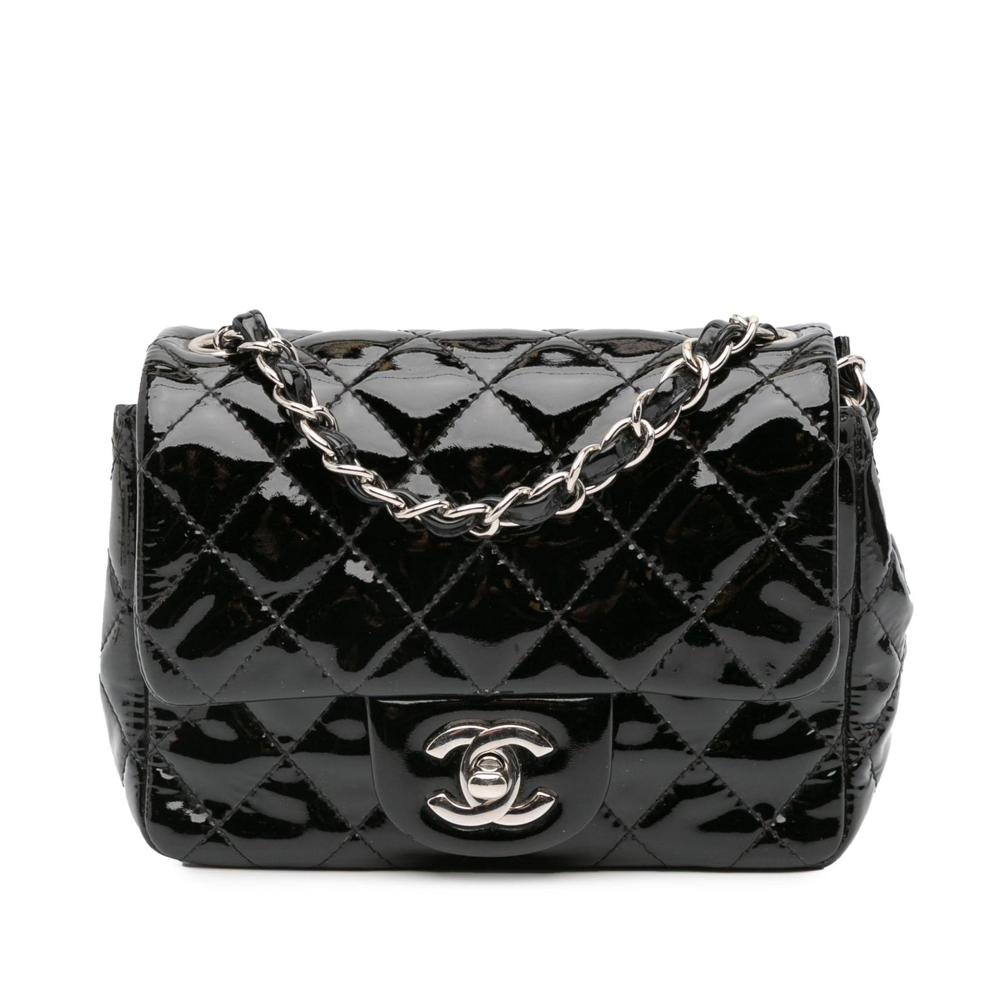 Chanel Square Classic Patent Single Flap Mini Bag Flap 2