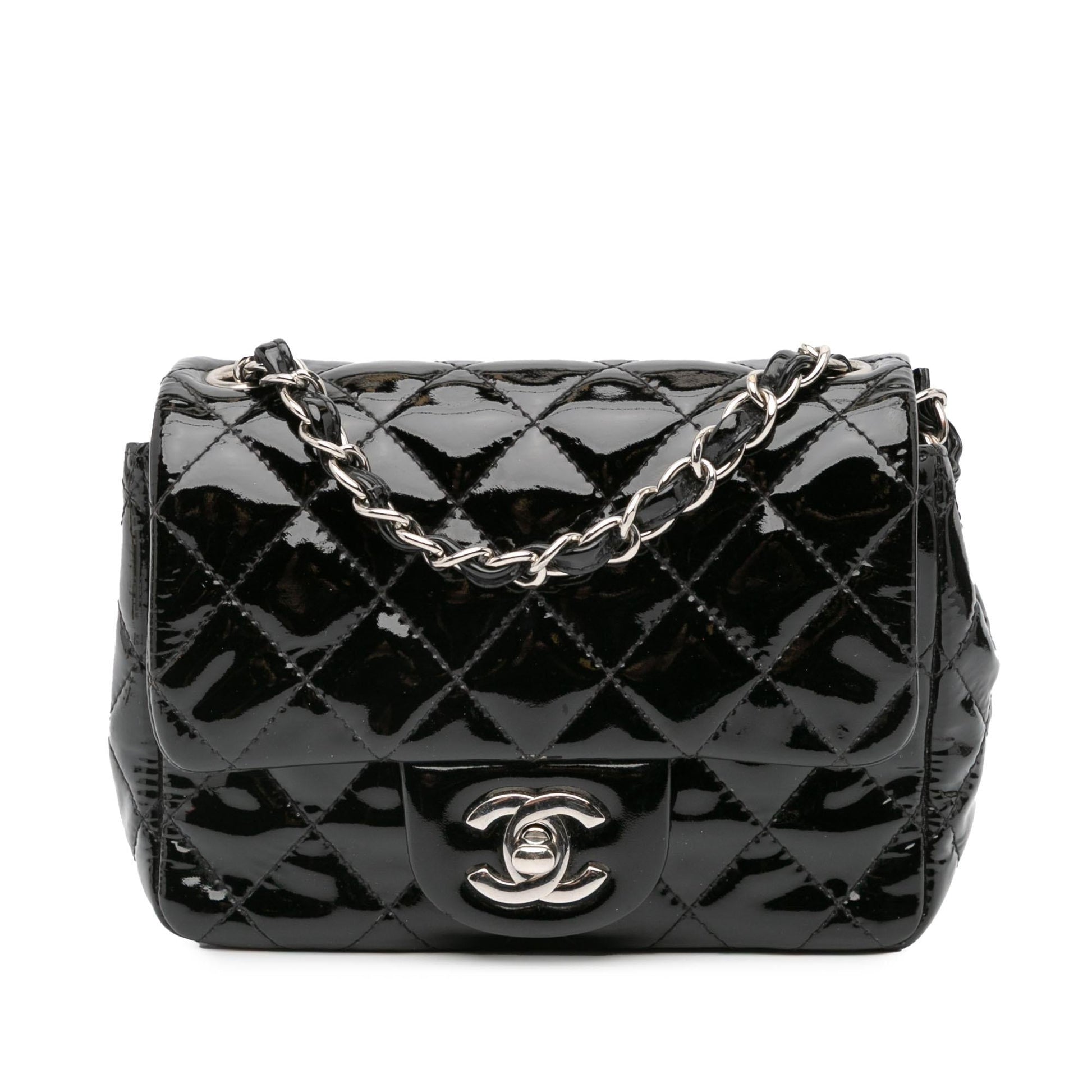 Chanel Square Classic Patent Single Flap Mini Bag Flap 2