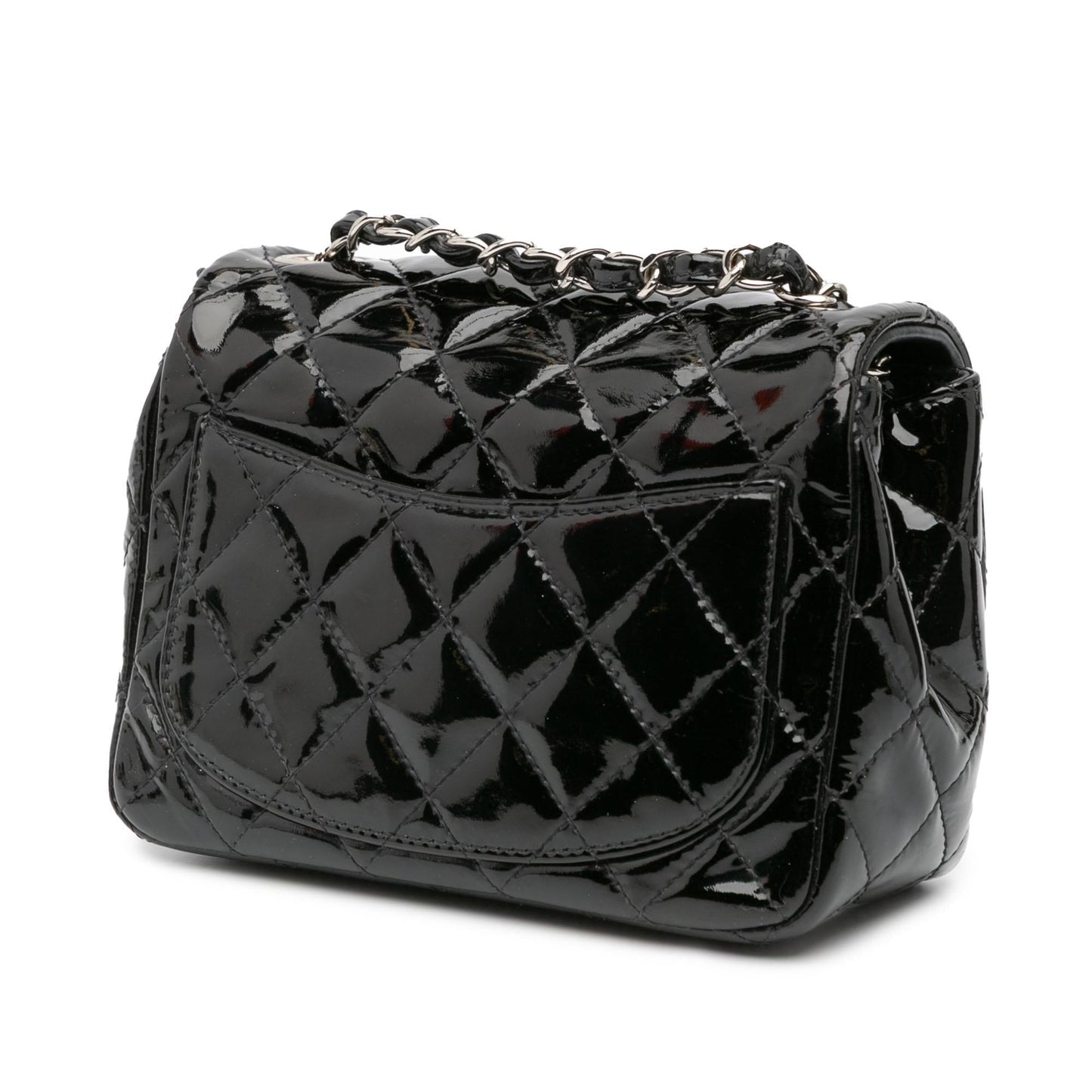 Chanel Square Classic Patent Single Flap Mini Bag Flap 2