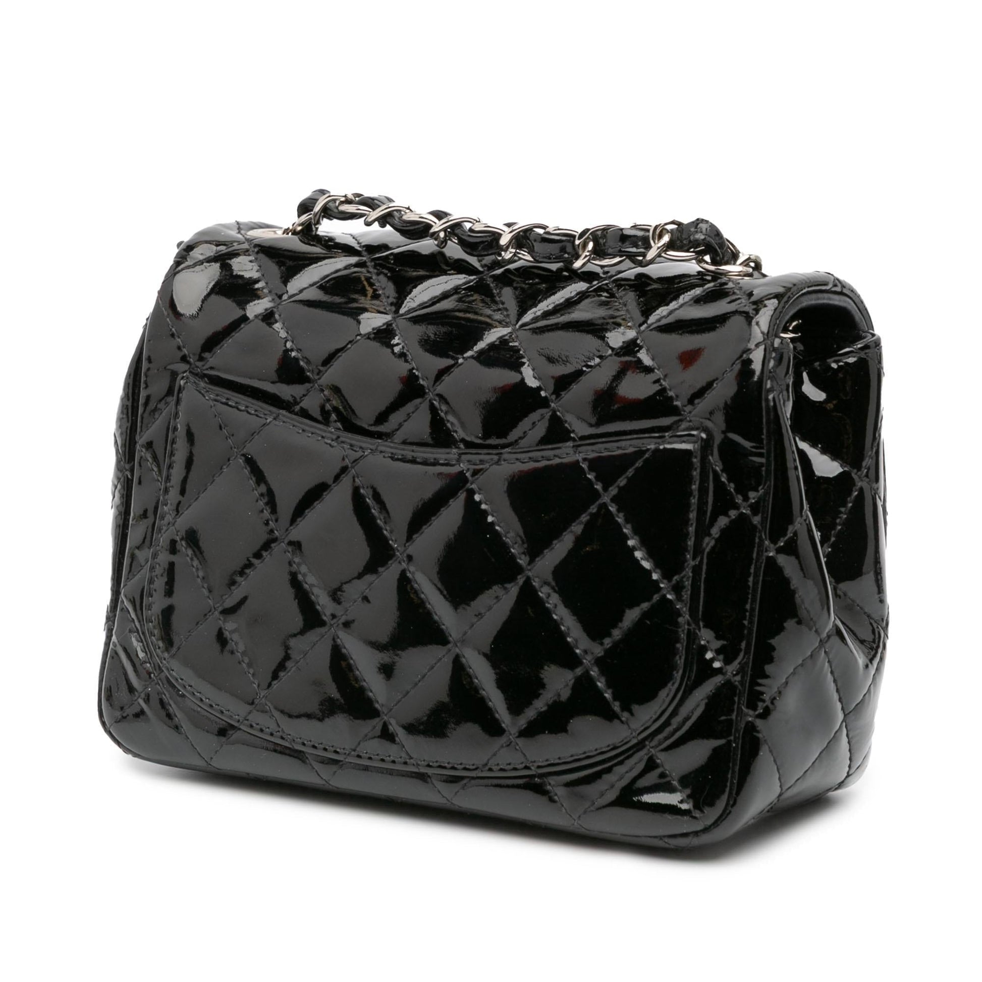Chanel Square Classic Patent Single Flap Mini Bag Flap 2