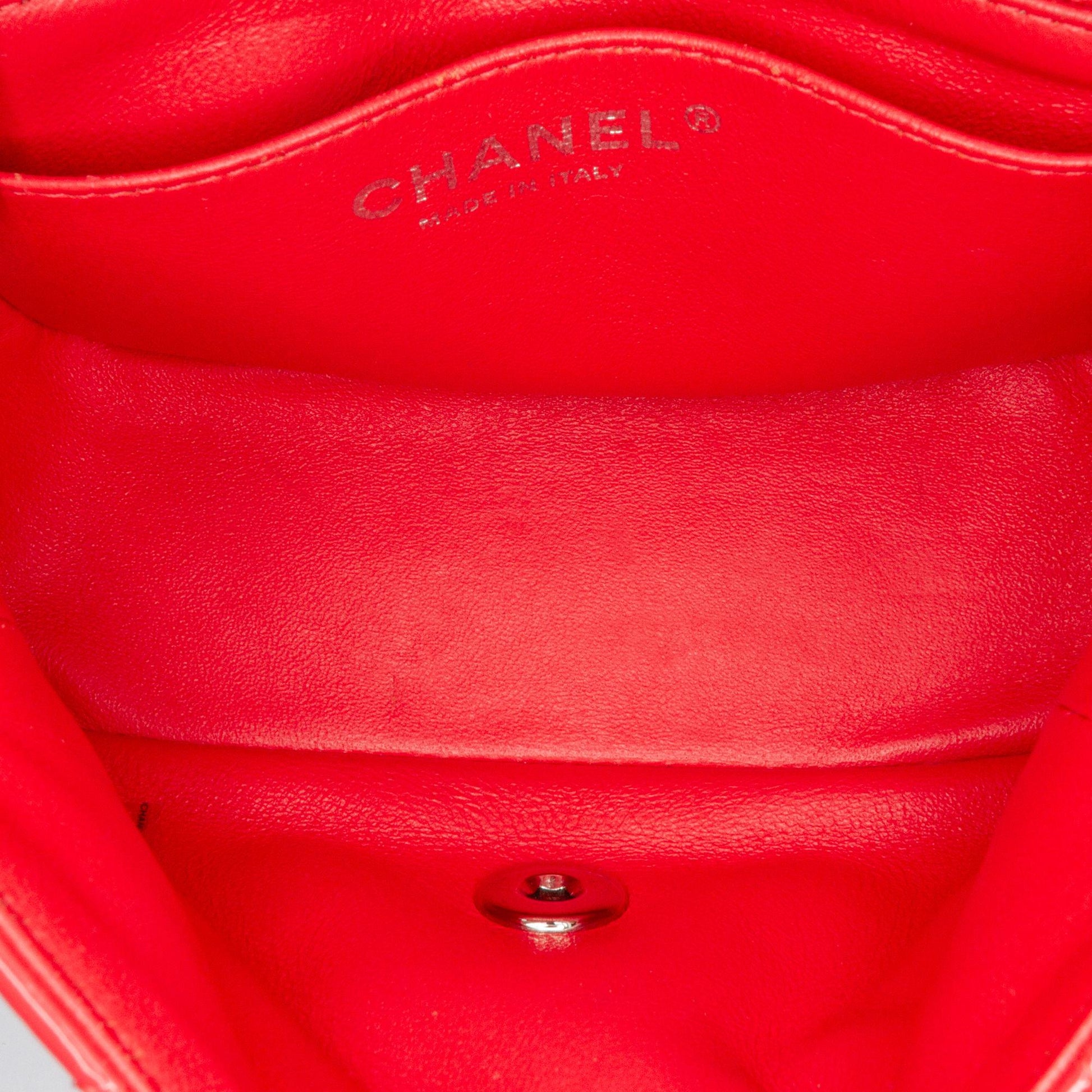 Chanel Mini Square Classic Patent Single Flap Handbag