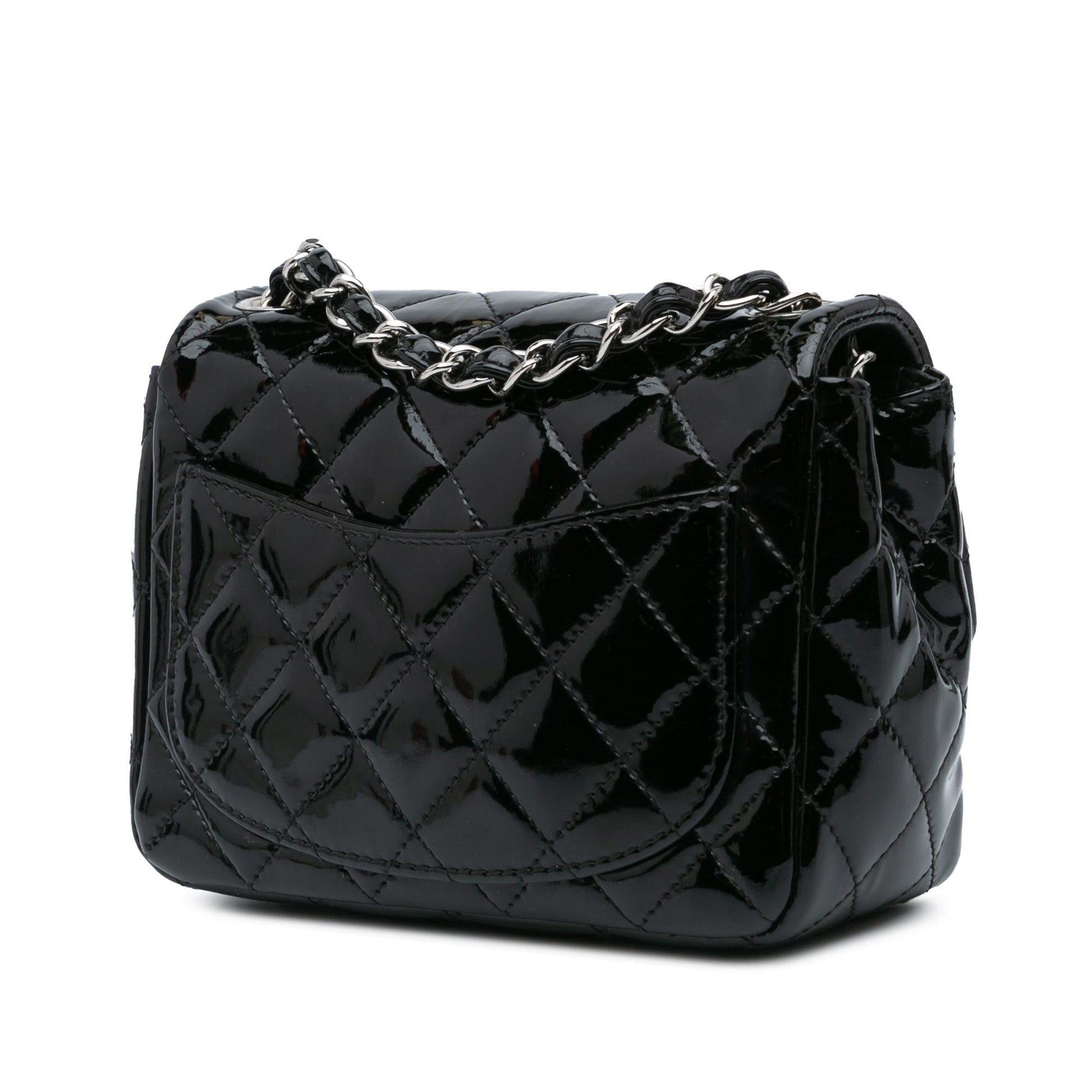 Chanel Mini Square Classic Patent Single Flap Handbag