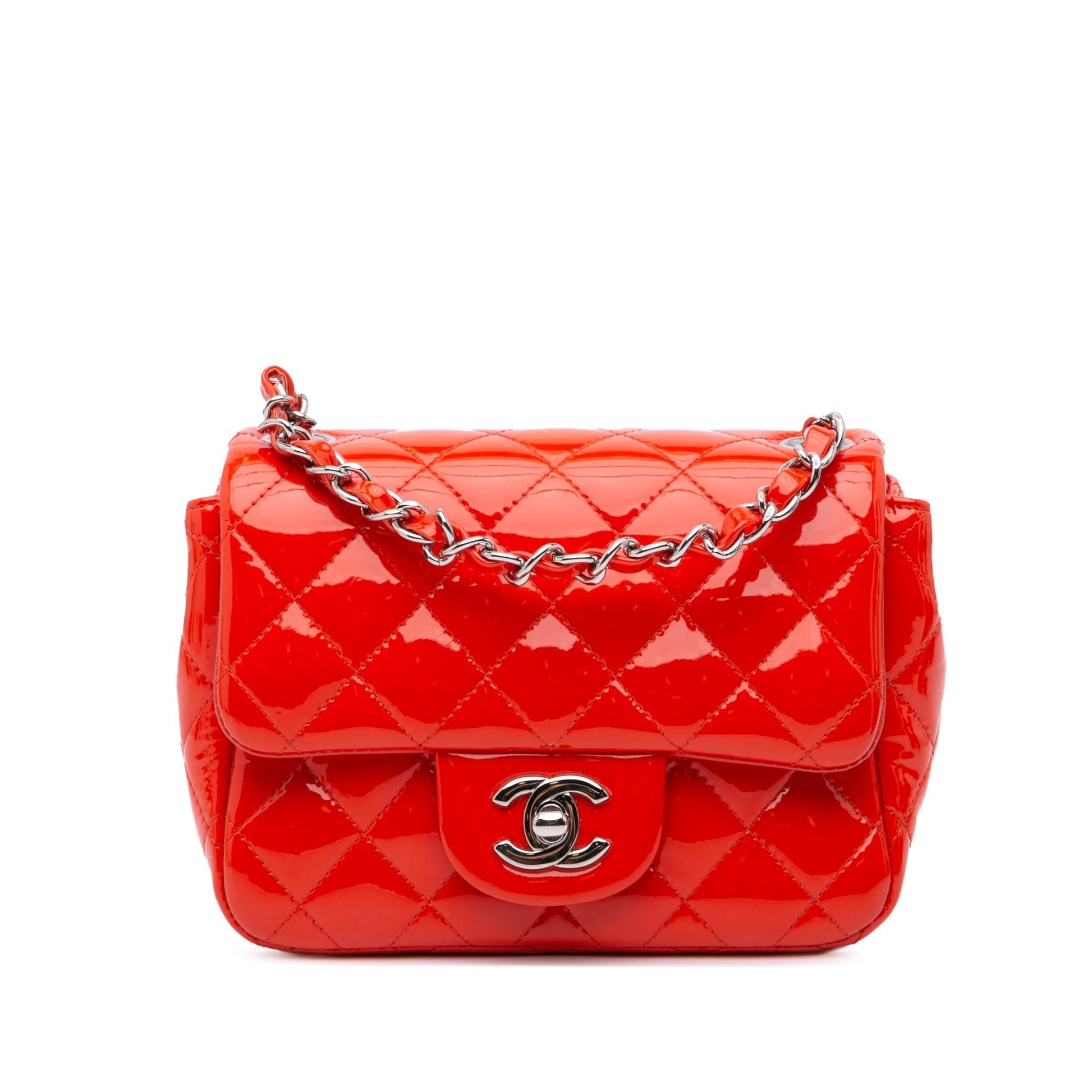 Chanel Square Classic Patent Single Flap Mini Bag Flap 6