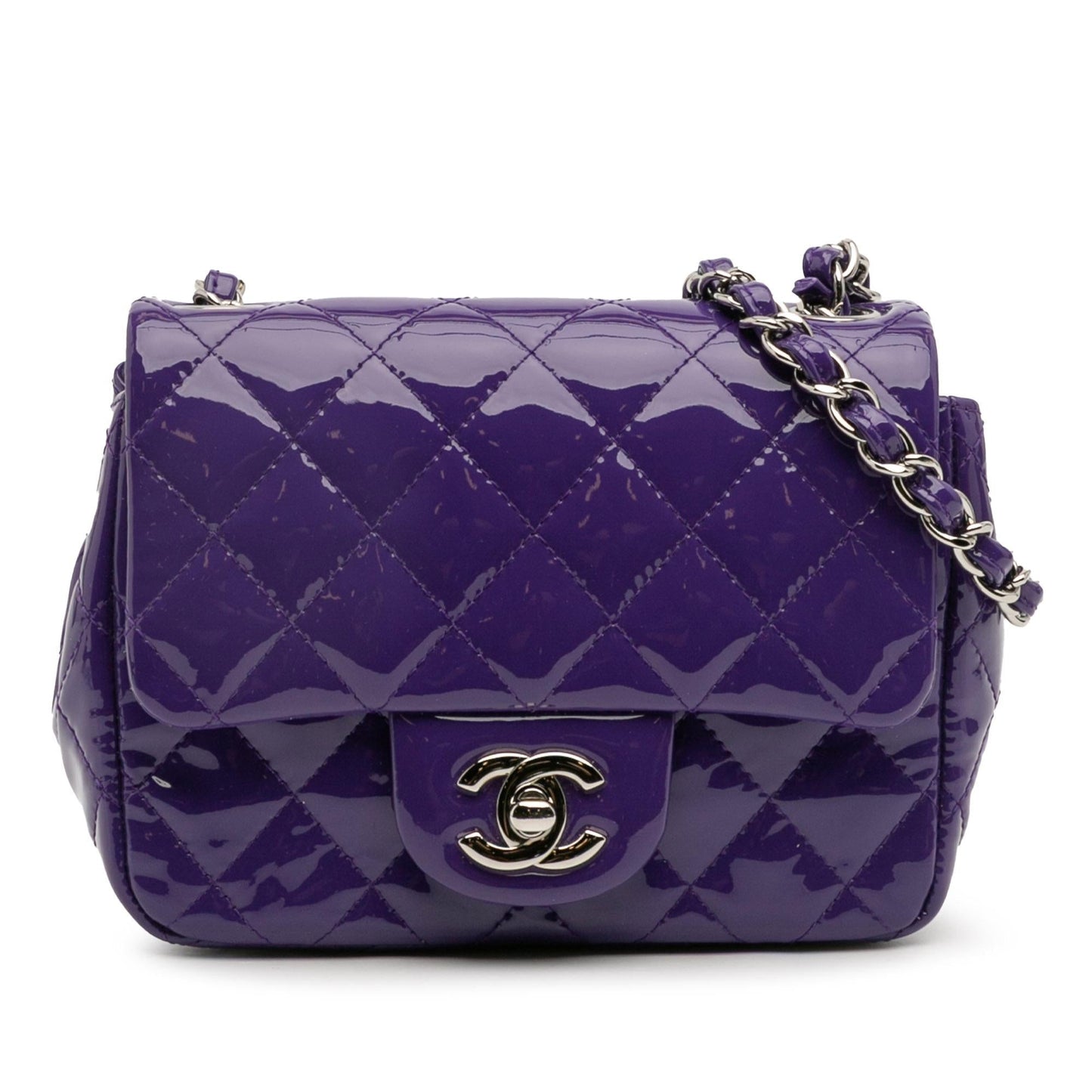 Chanel Square Classic Patent Single Flap Mini Bag Flap 10
