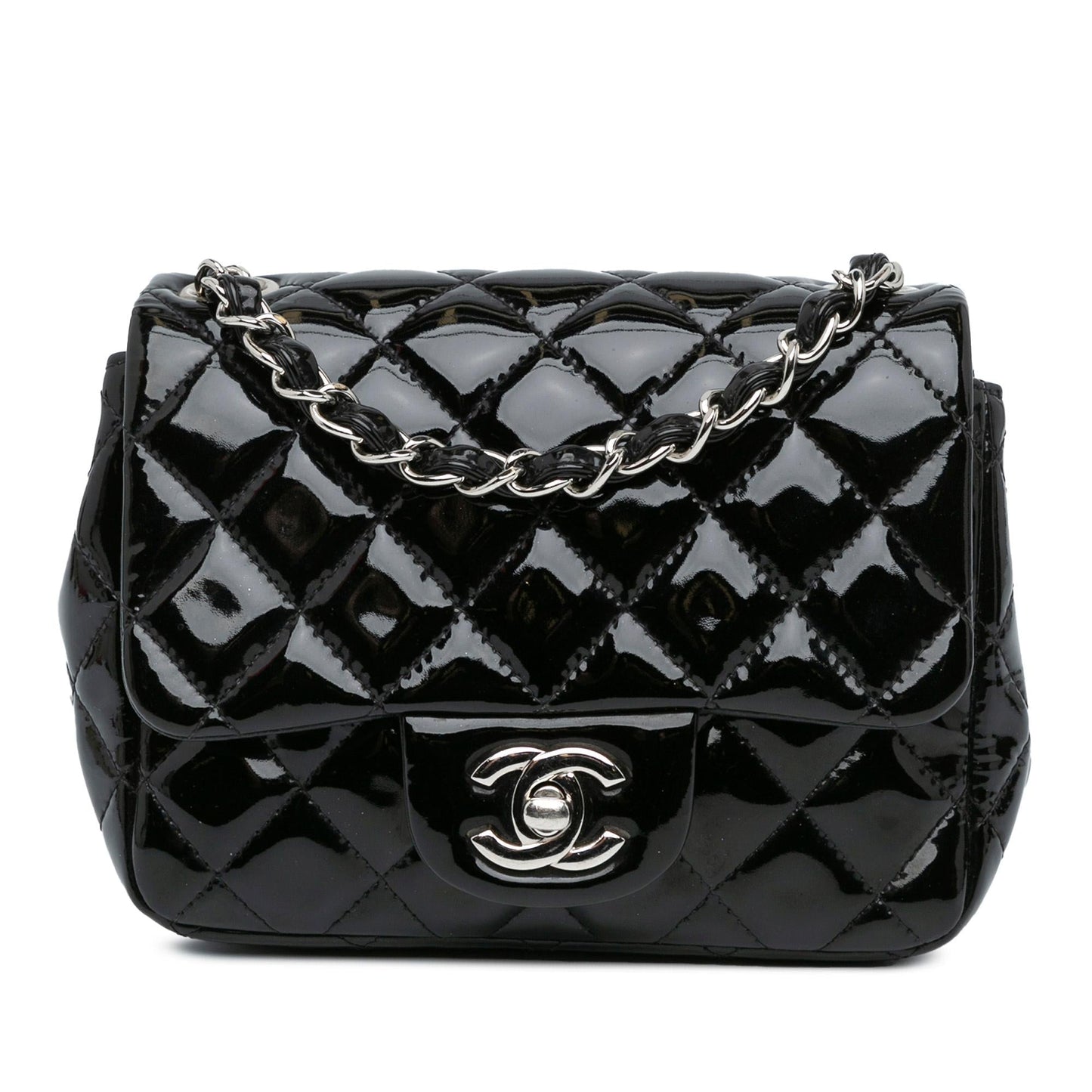 Chanel Square Classic Patent Single Flap Mini Bag Flap 12