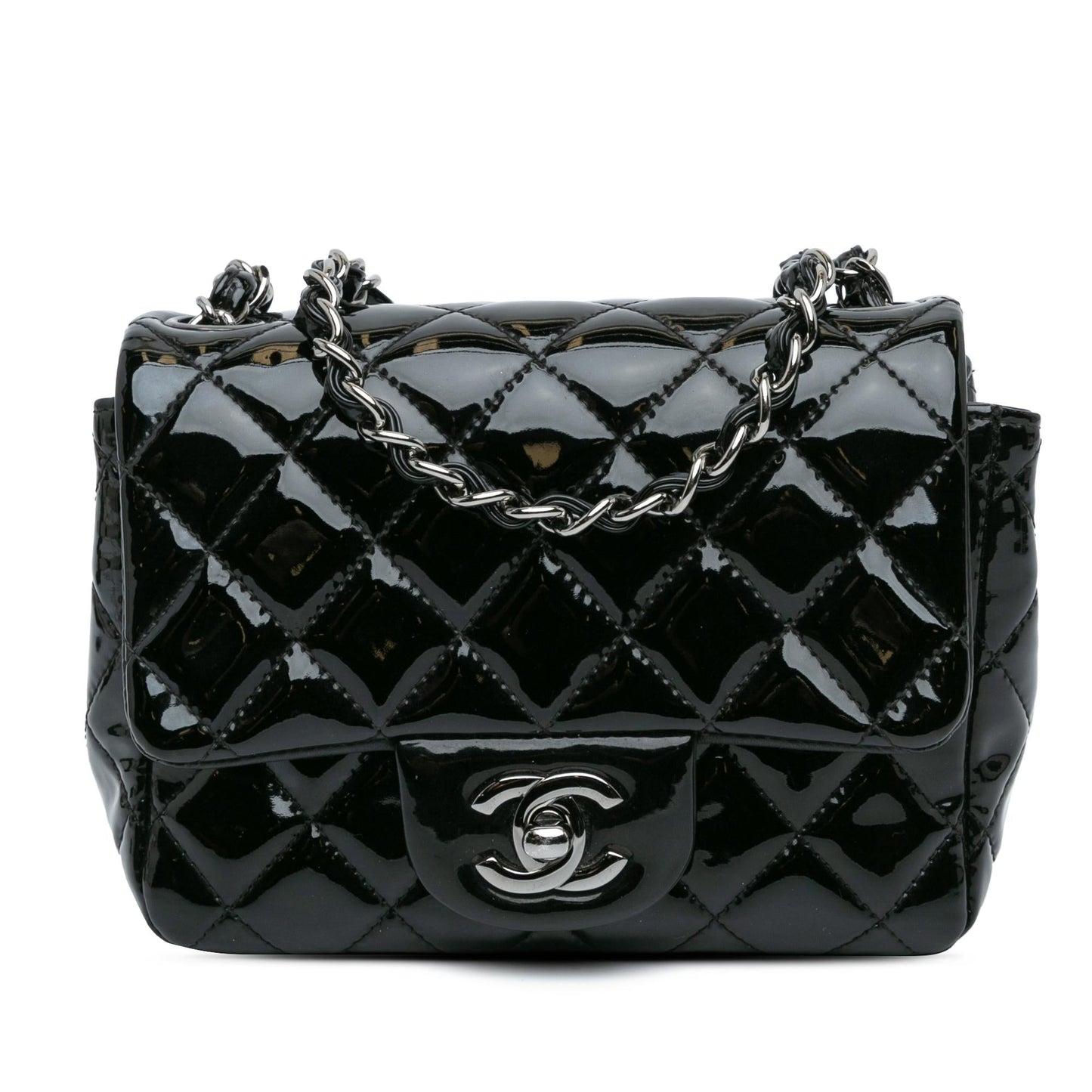 Chanel Square Classic Patent Single Flap Mini Bag Flap 13