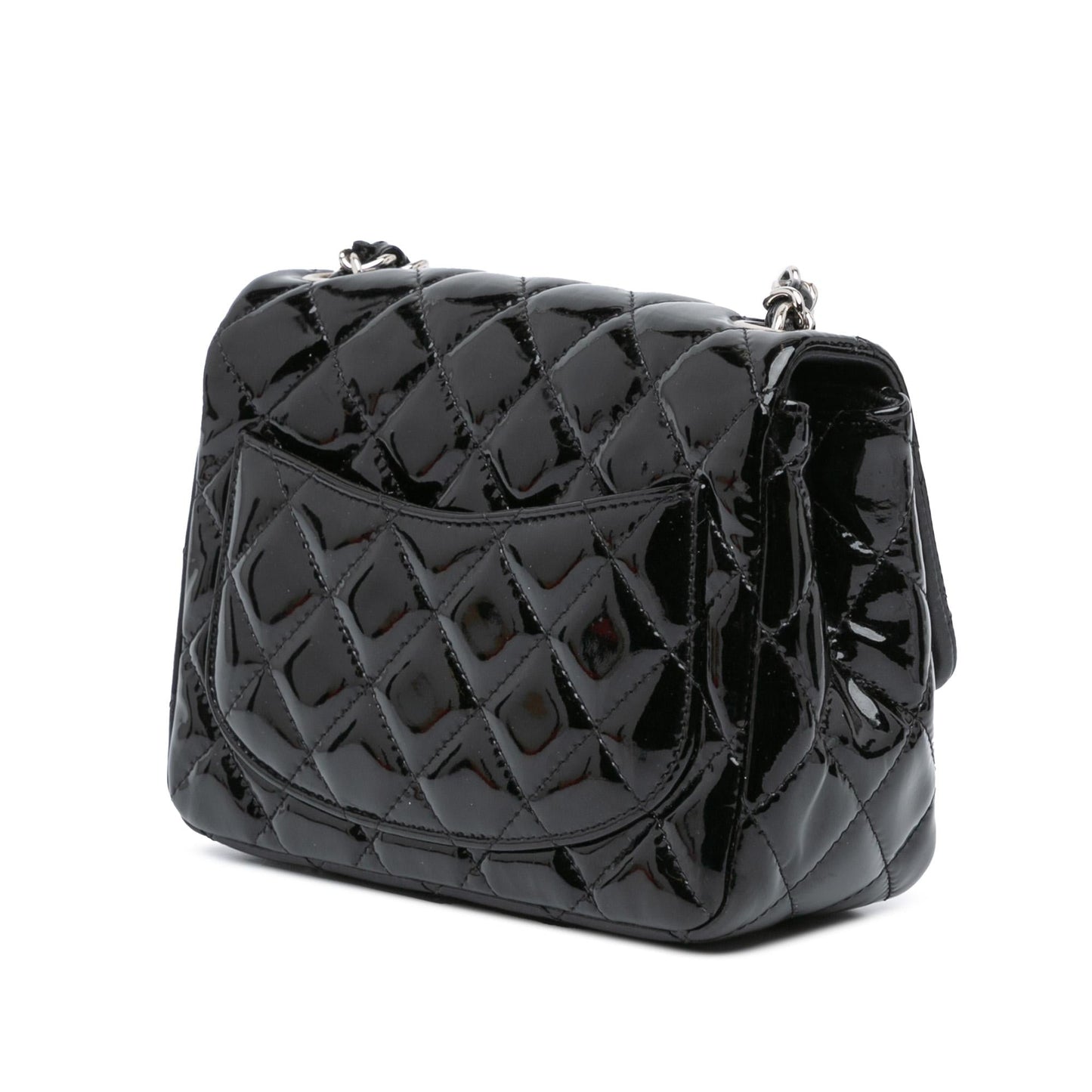 Chanel Square Classic Patent Single Flap Mini Bag Flap 11