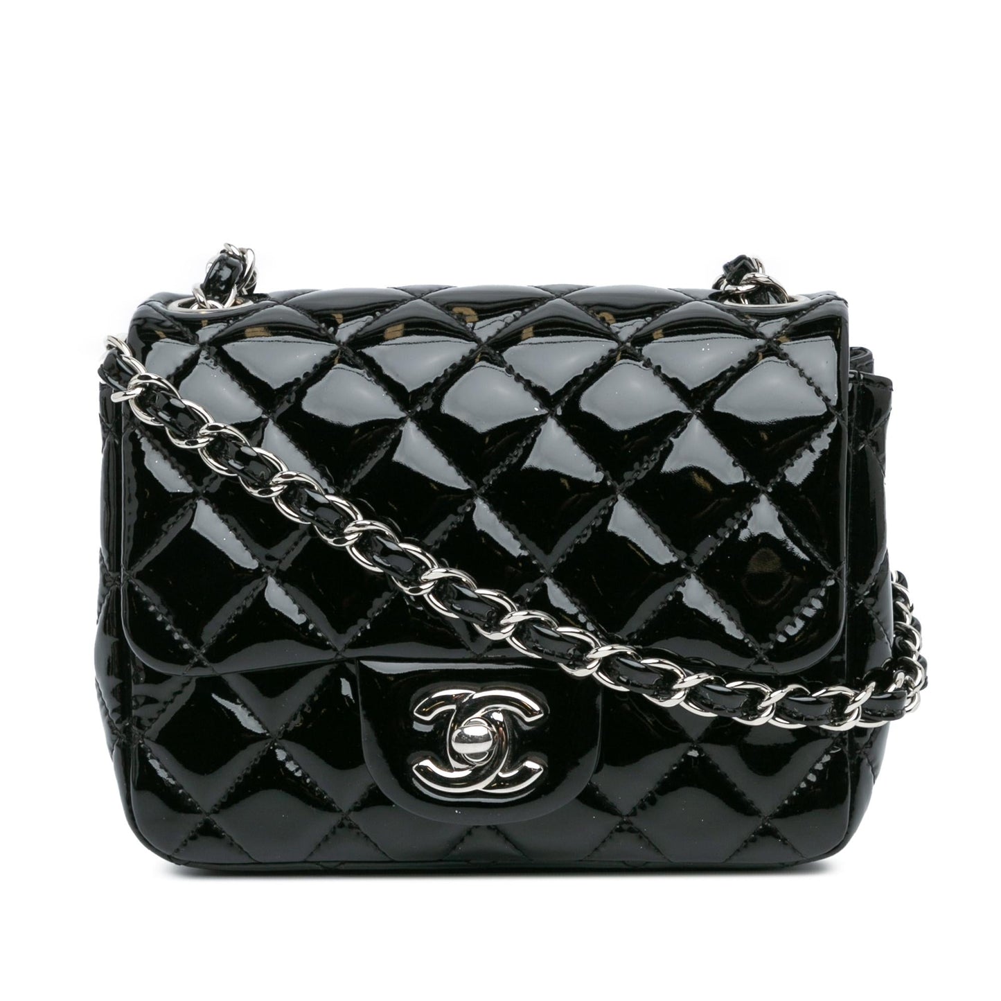 Chanel Square Classic Patent Single Flap Mini Bag Flap 15