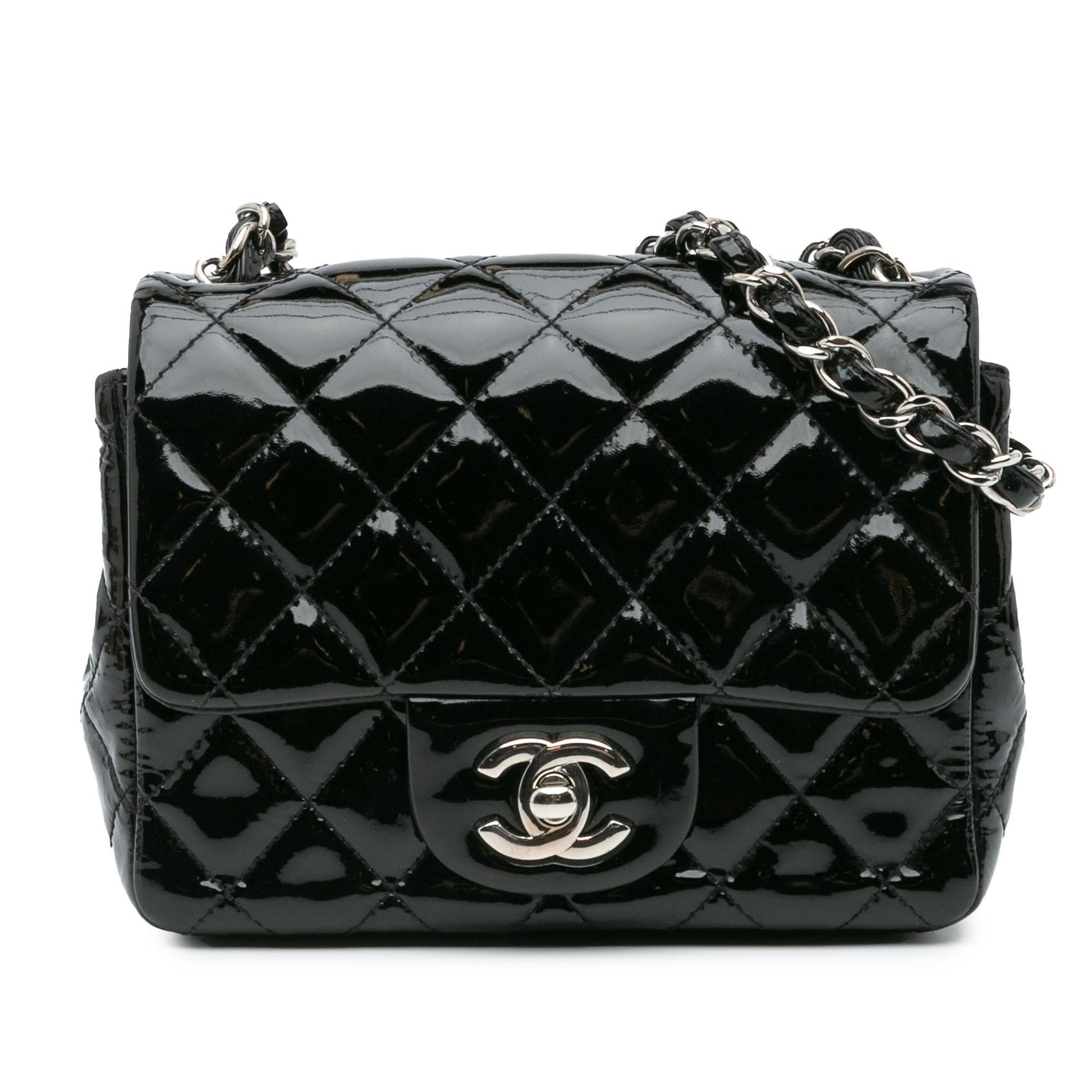 Chanel Square Classic Patent Single Flap Mini Bag Flap 18