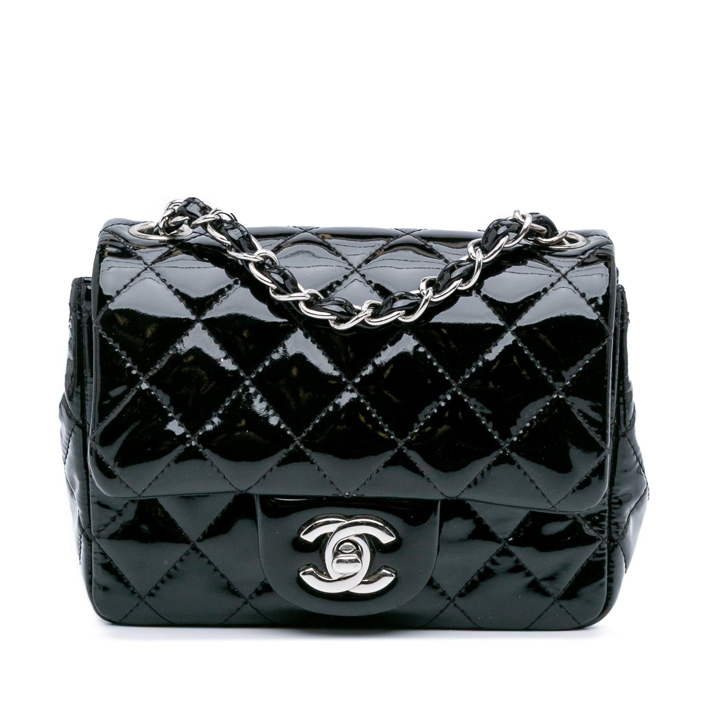 Chanel Square Classic Patent Single Flap Mini Bag Flap 17