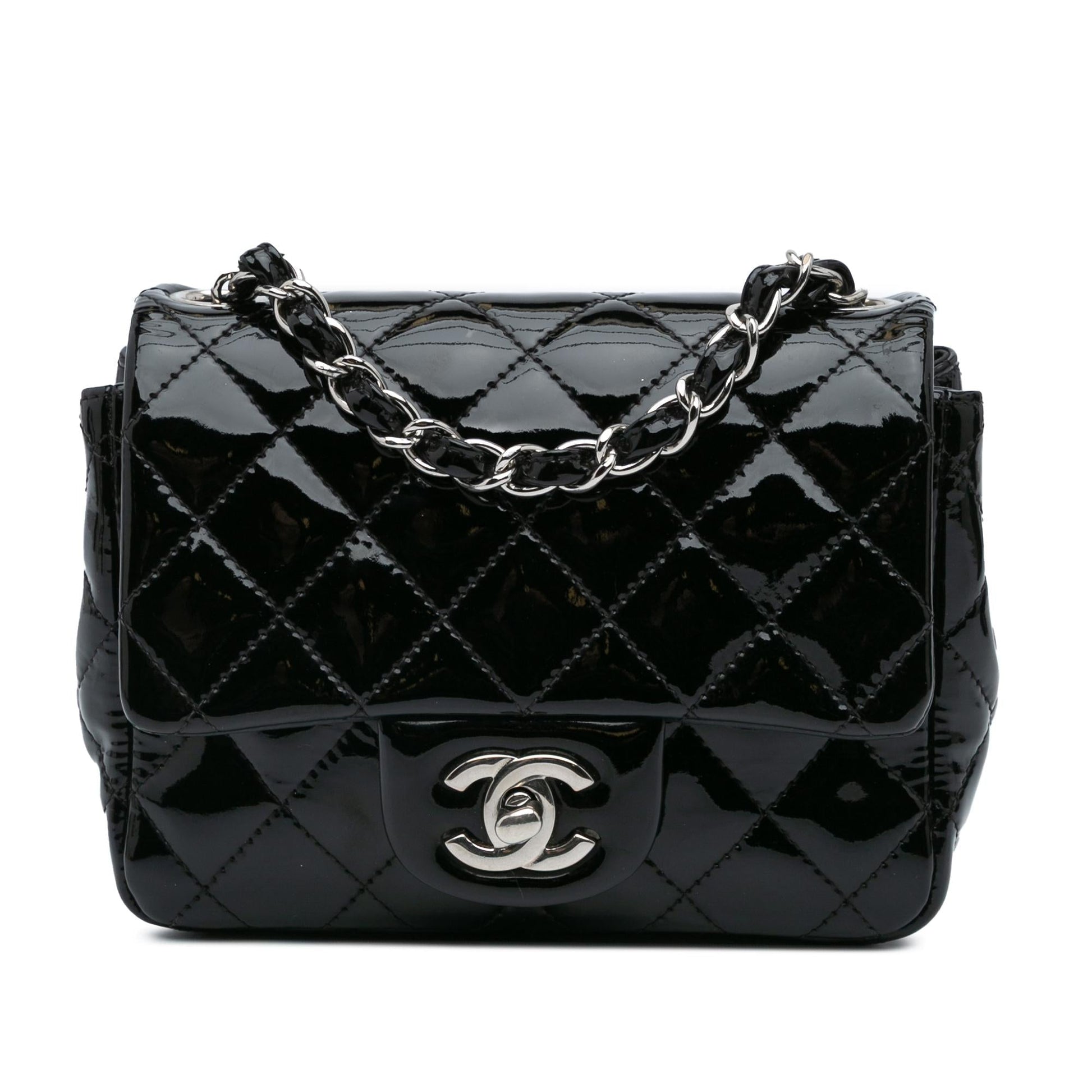 Chanel Square Classic Patent Single Flap Mini Bag Flap 19