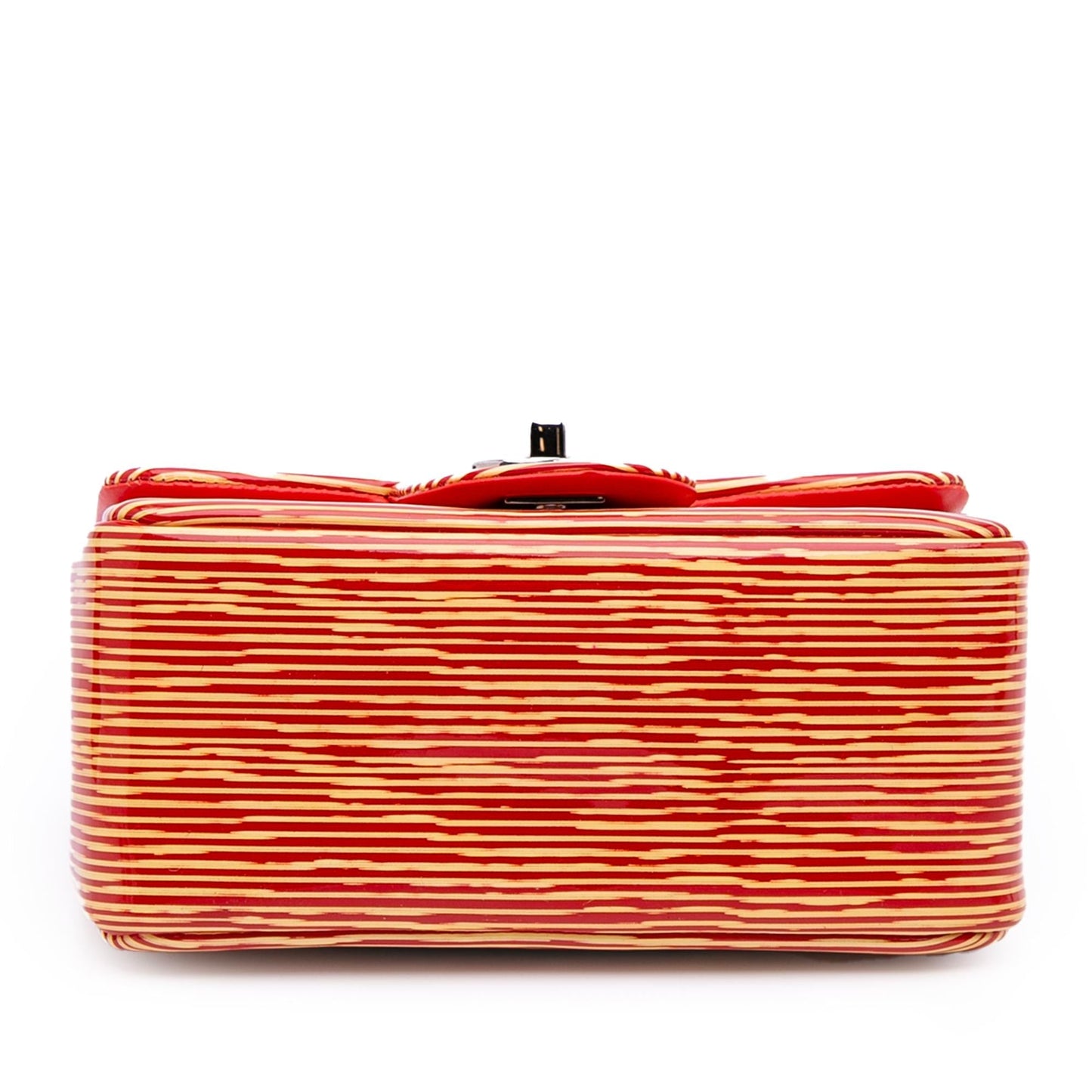 Chanel Square Classic Patent Striped Single Flap Mini Bag Flap 3