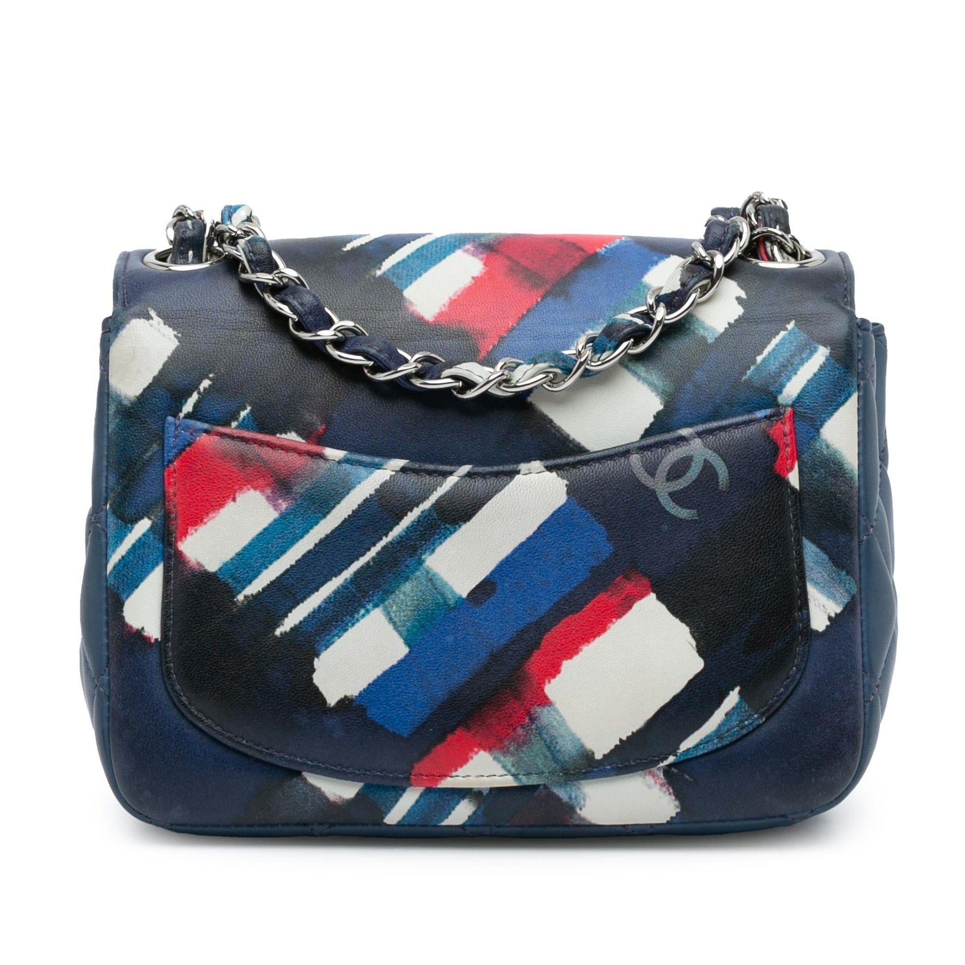 Chanel Mini Square Classic Printed Lambskin Airlines Flap Handbag