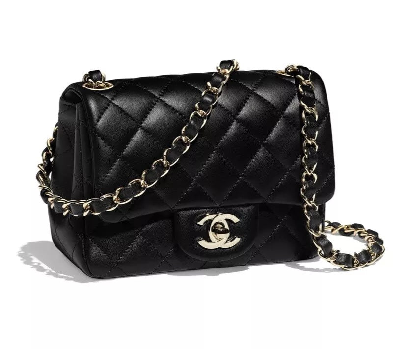 Chanel SQUARE CLASSIC QUILTED LAMBSKIN FLAP Shoulder Bag
