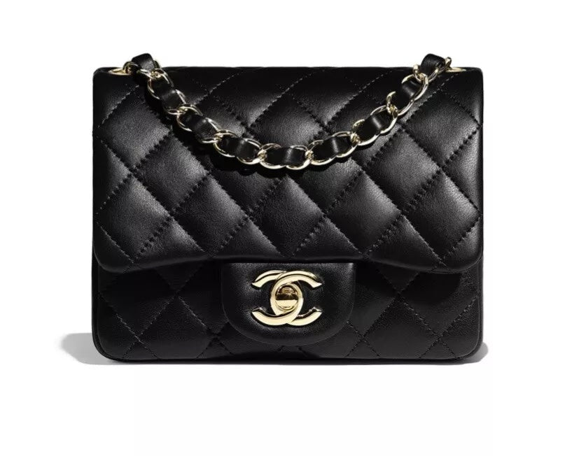 Chanel SQUARE CLASSIC QUILTED LAMBSKIN FLAP Shoulder Bag
