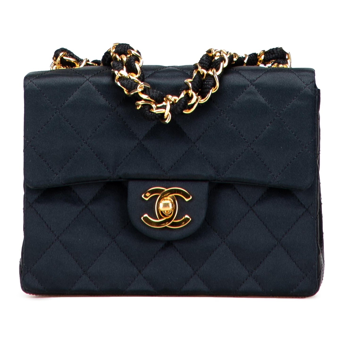 Chanel Square Quilted Satin Single Flap Mini Bag