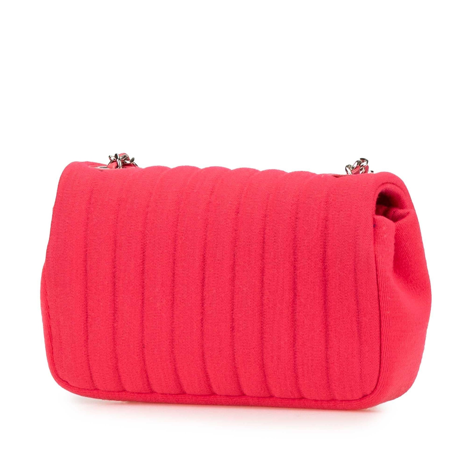 Chanel Vertical Quilted Jersey Single Flap Mini Bag