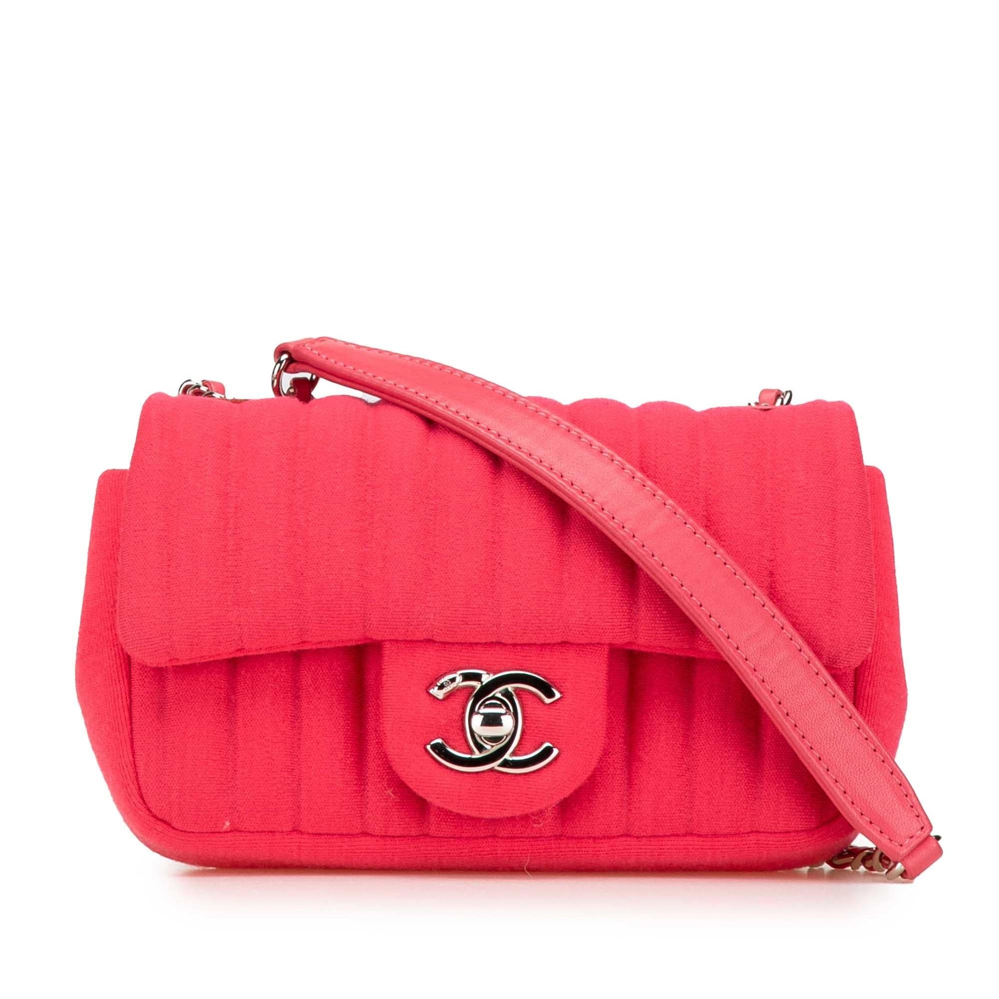 Chanel Vertical Quilted Jersey Single Flap Mini Bag Flap 1
