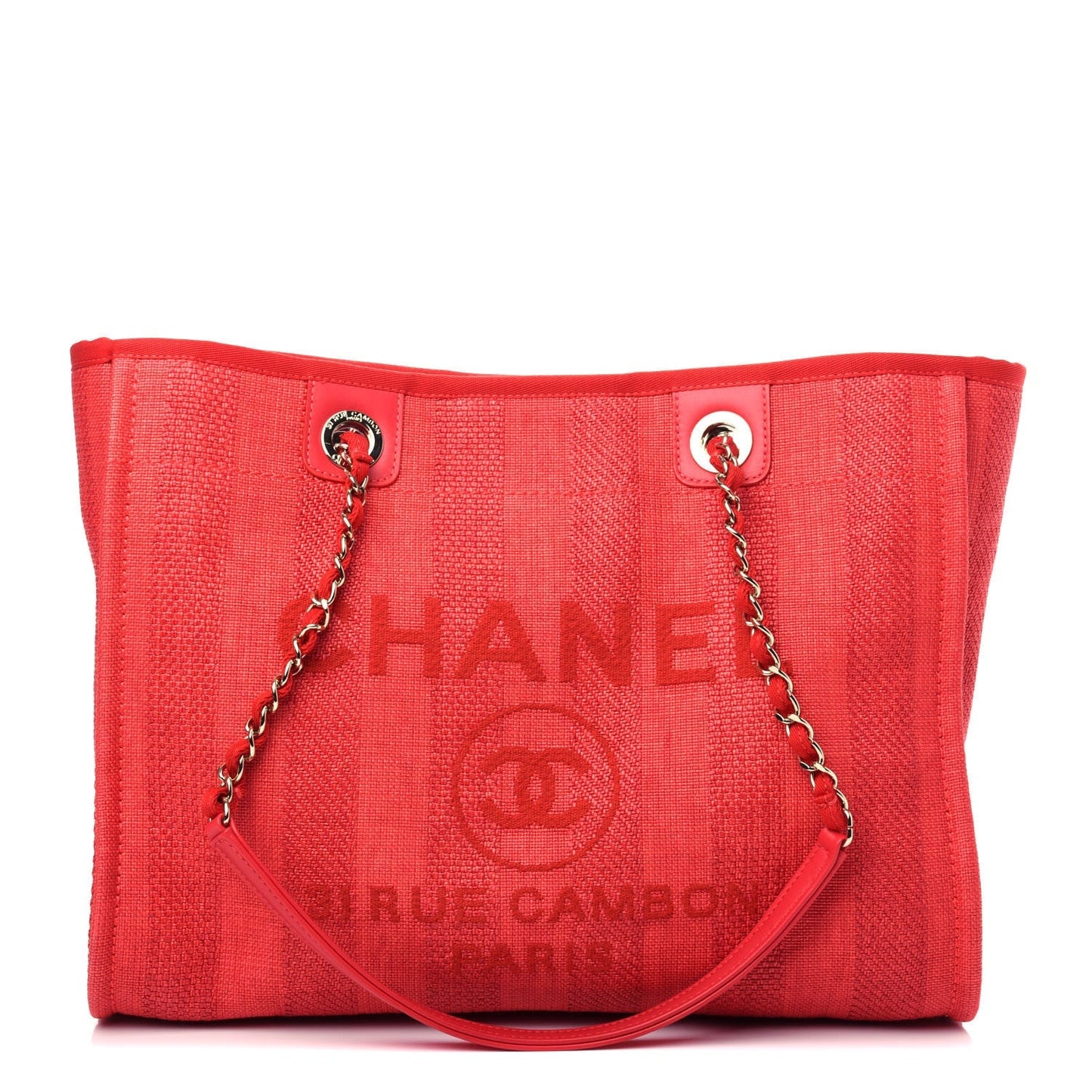 Chanel Mixed Fibers Striped Deauville Tote Bag