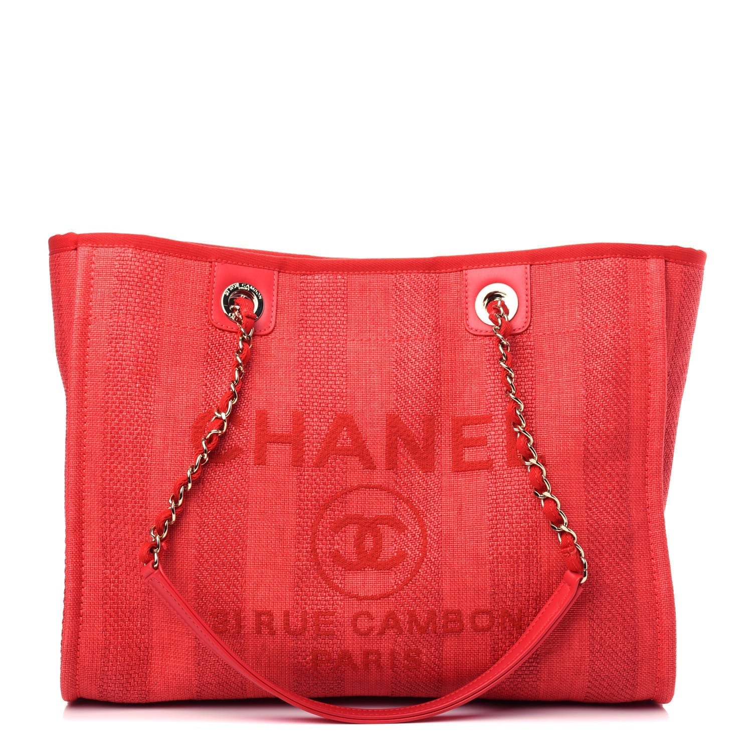 Chanel Mixed Fibers Striped Deauville Tote Bag