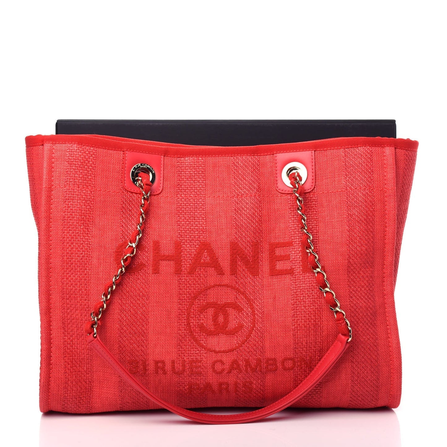 Chanel Mixed Fibers Striped Deauville Tote Bag