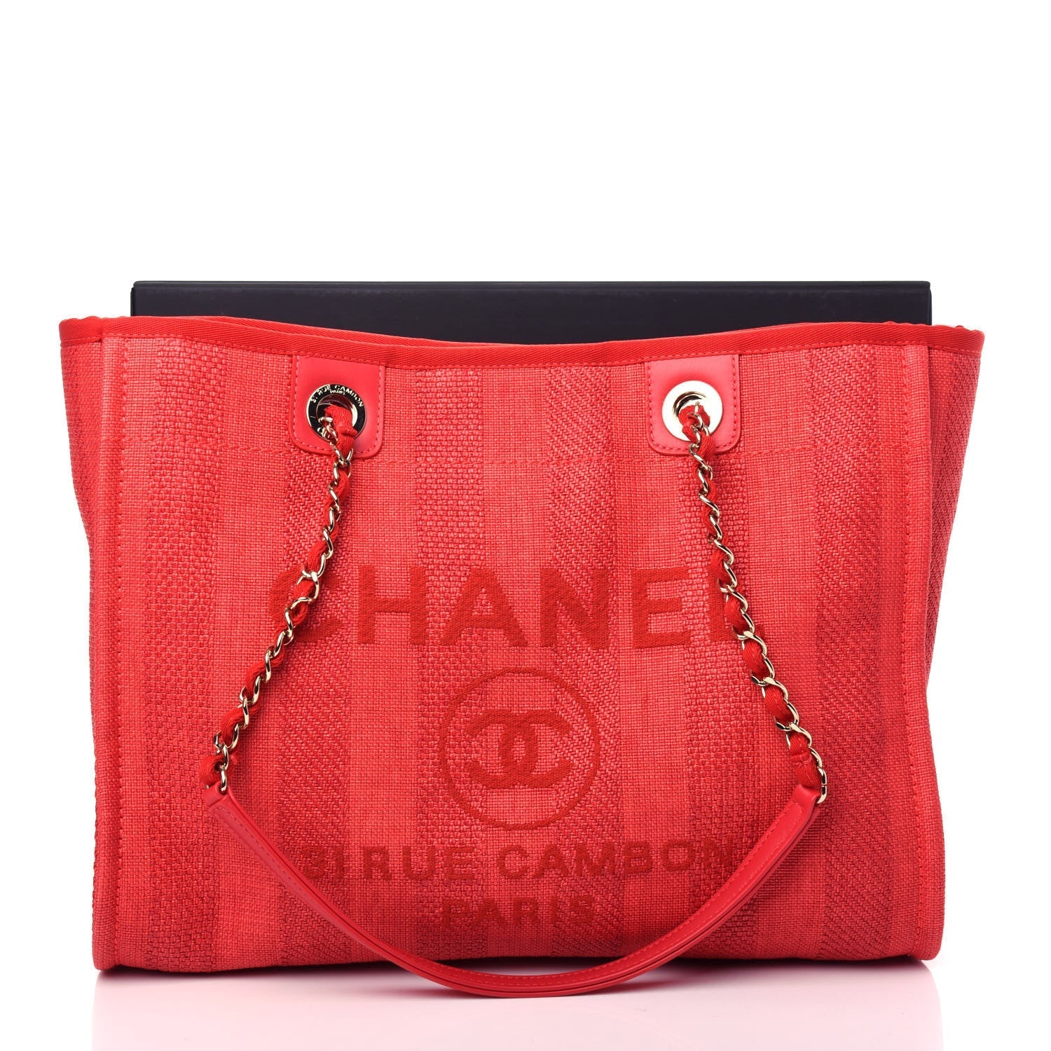 Chanel Mixed Fibers Striped Deauville Tote Bag