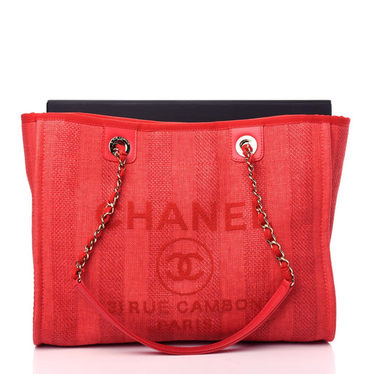 Chanel Mixed Fibers Striped Deauville Tote Bag