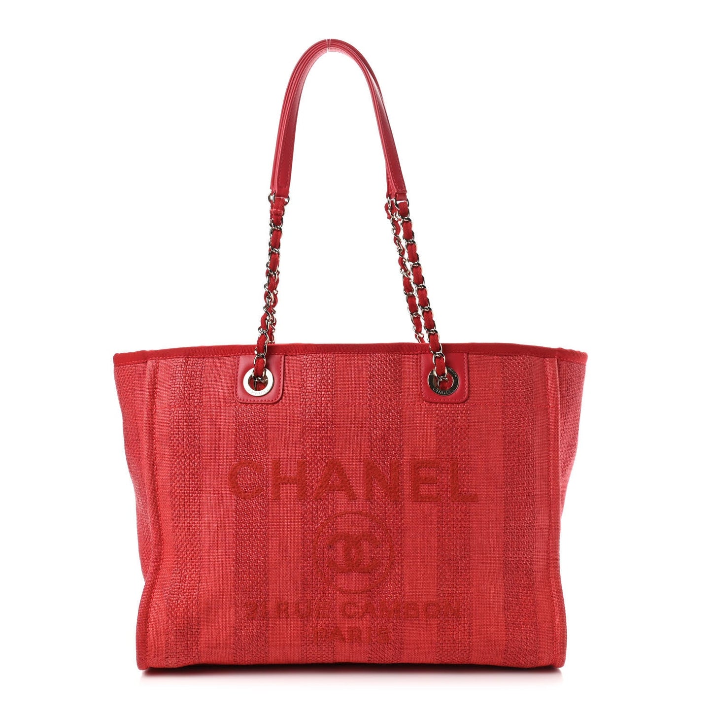 Chanel Mixed Fibers Striped Deauville Tote Bag