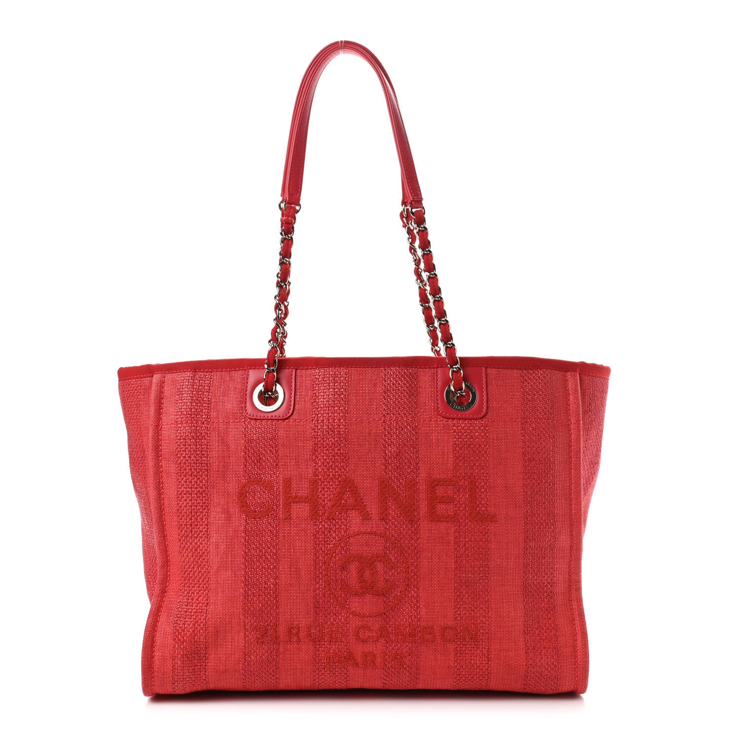 Chanel Mixed Fibers Striped Deauville Tote Bag