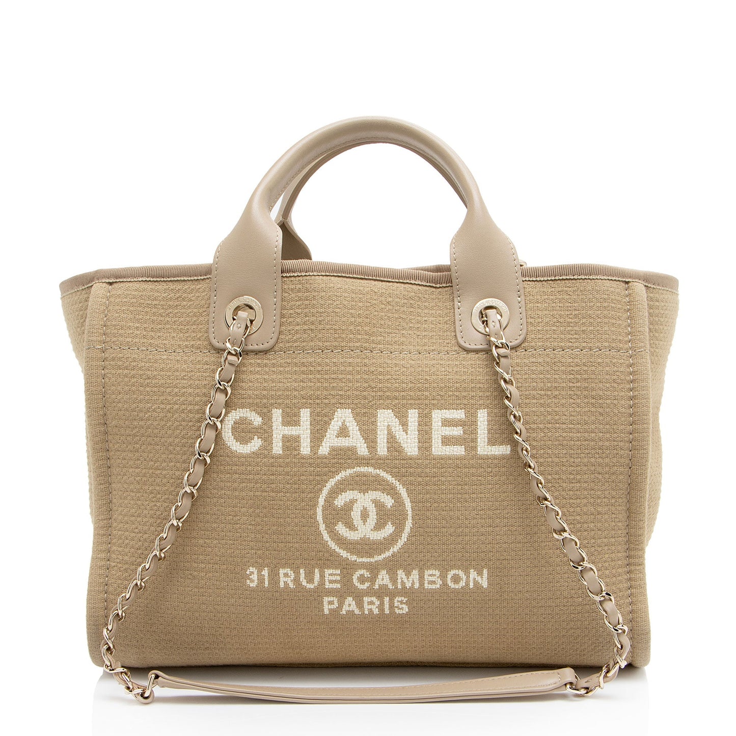 Chanel Mixed Fibers Deauville Small Tote Bag