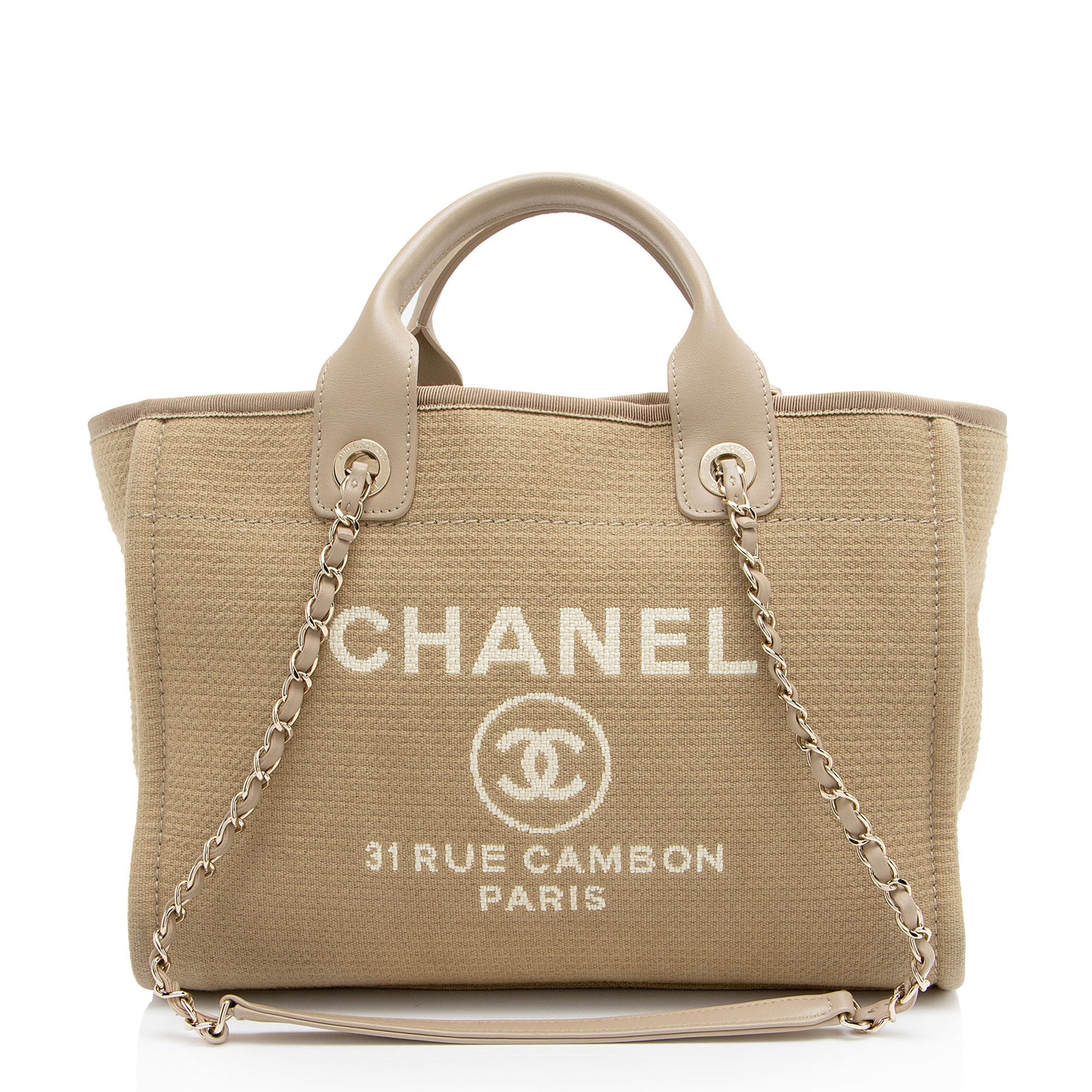 Chanel Mixed Fibers Deauville Small Tote Bag