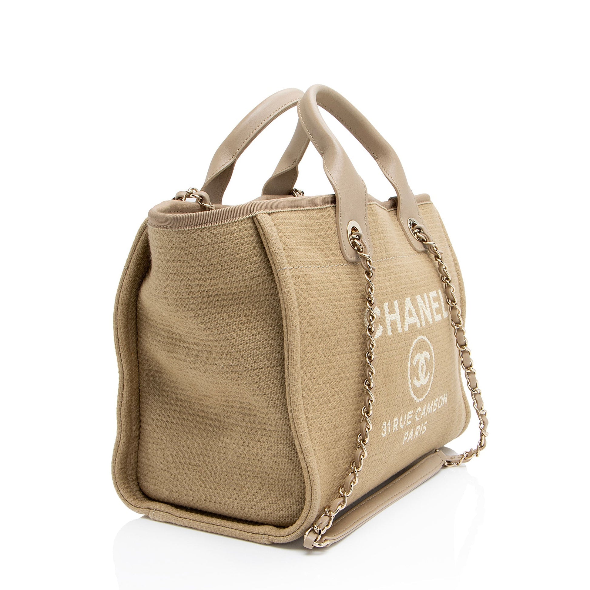Chanel Mixed Fibers Deauville Small Tote Bag